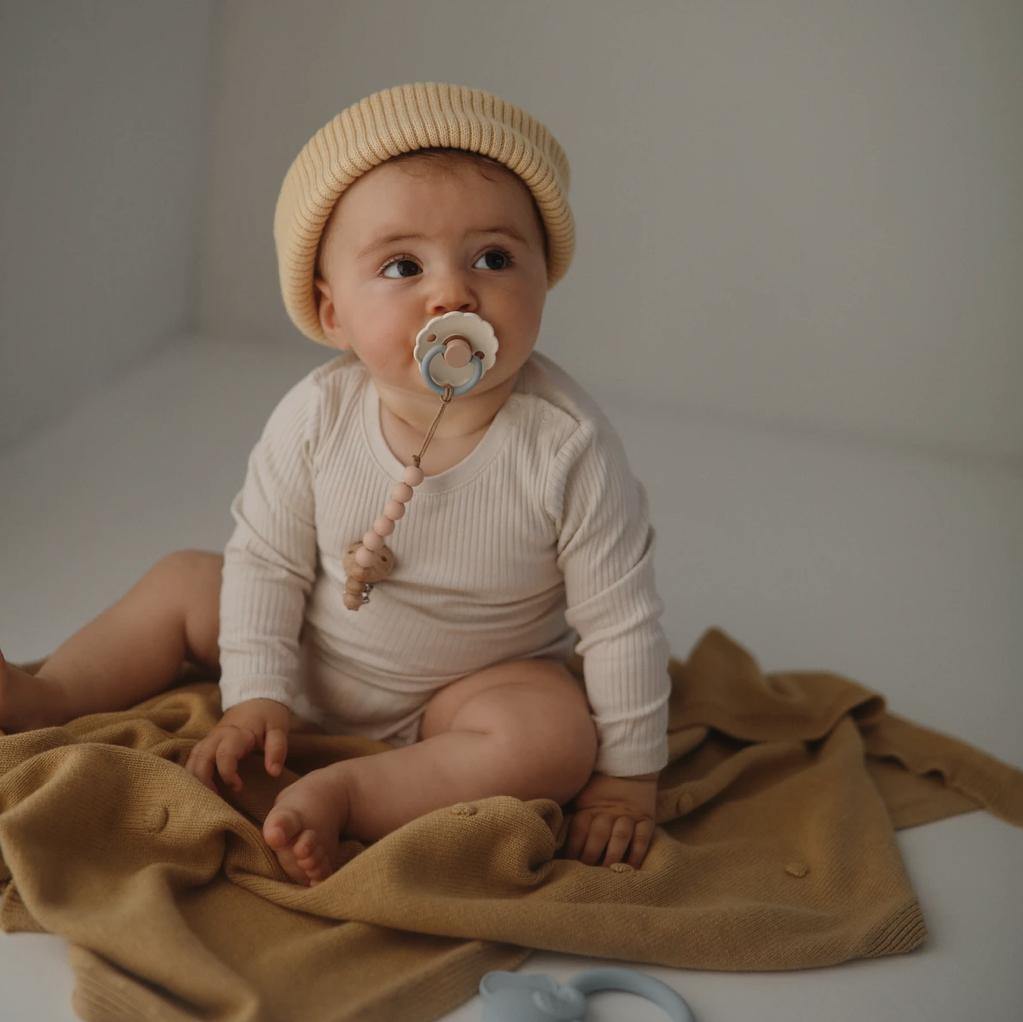 FRIGG Daisy Natural Rubber Pacifier Colorblock (Cotton Candy) - Harp Angel Boutique