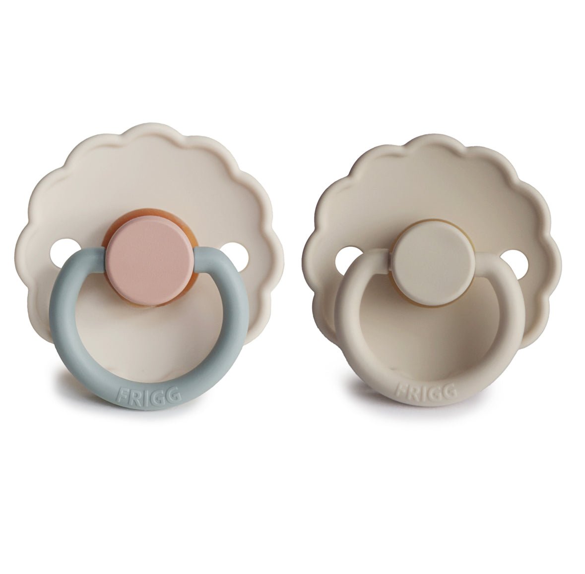 FRIGG Daisy Natural Rubber Pacifier Colorblock (Cotton Candy/Sandstone) - Harp Angel Boutique