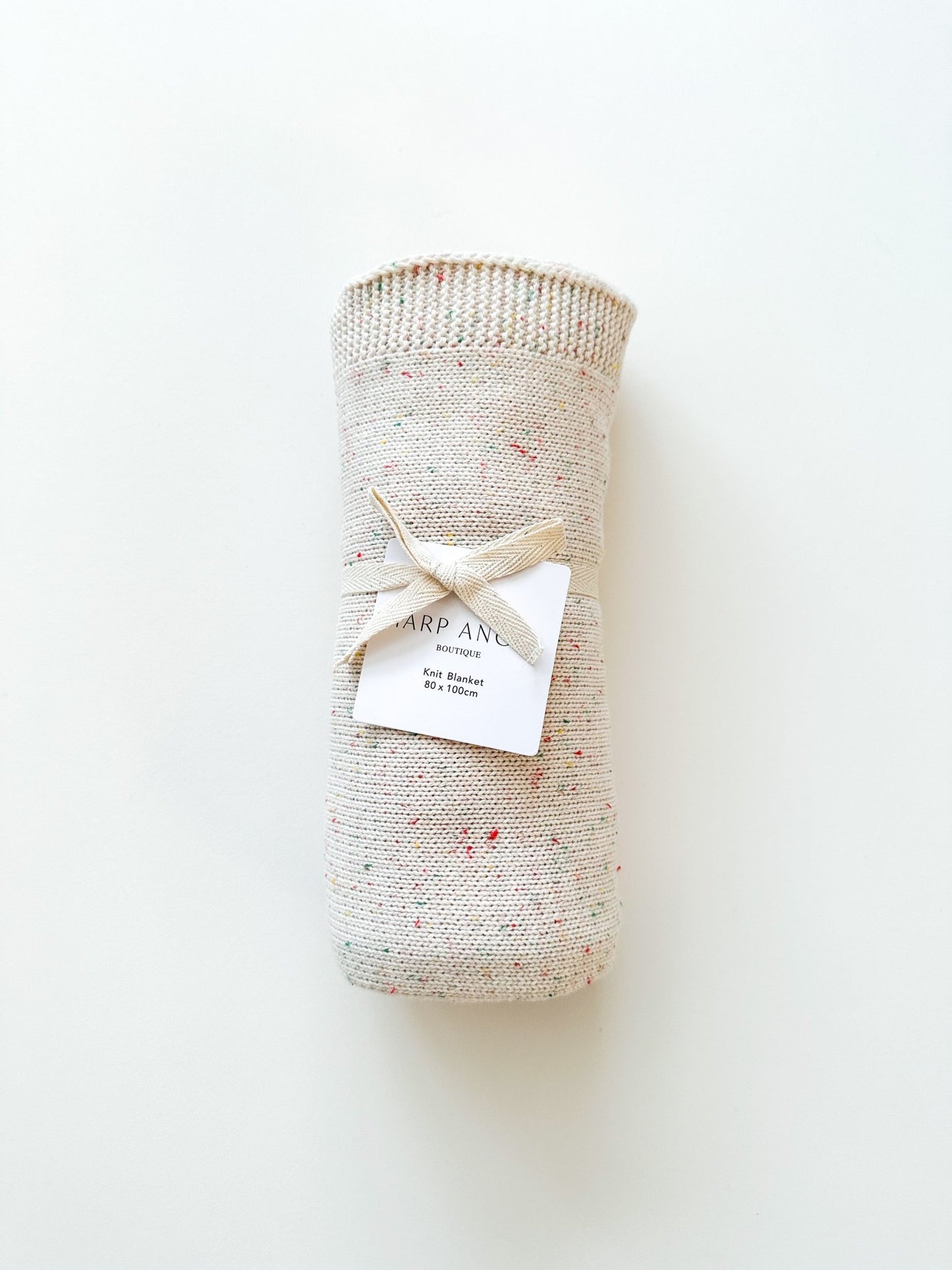 Knitted Baby Blanket - Rainbow Sprinkle - Harp Angel Boutique