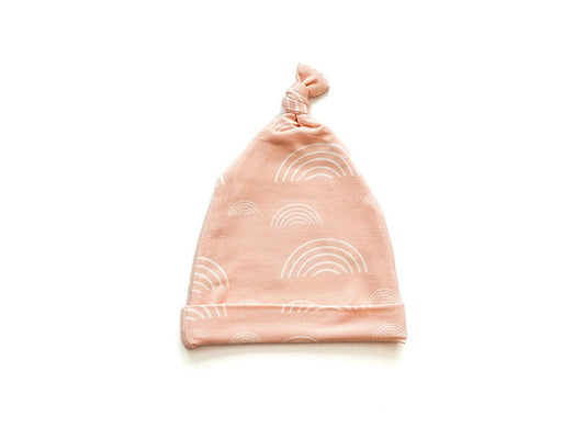 Knot Hat - Blush Pink Rainbow - Harp Angel Boutique