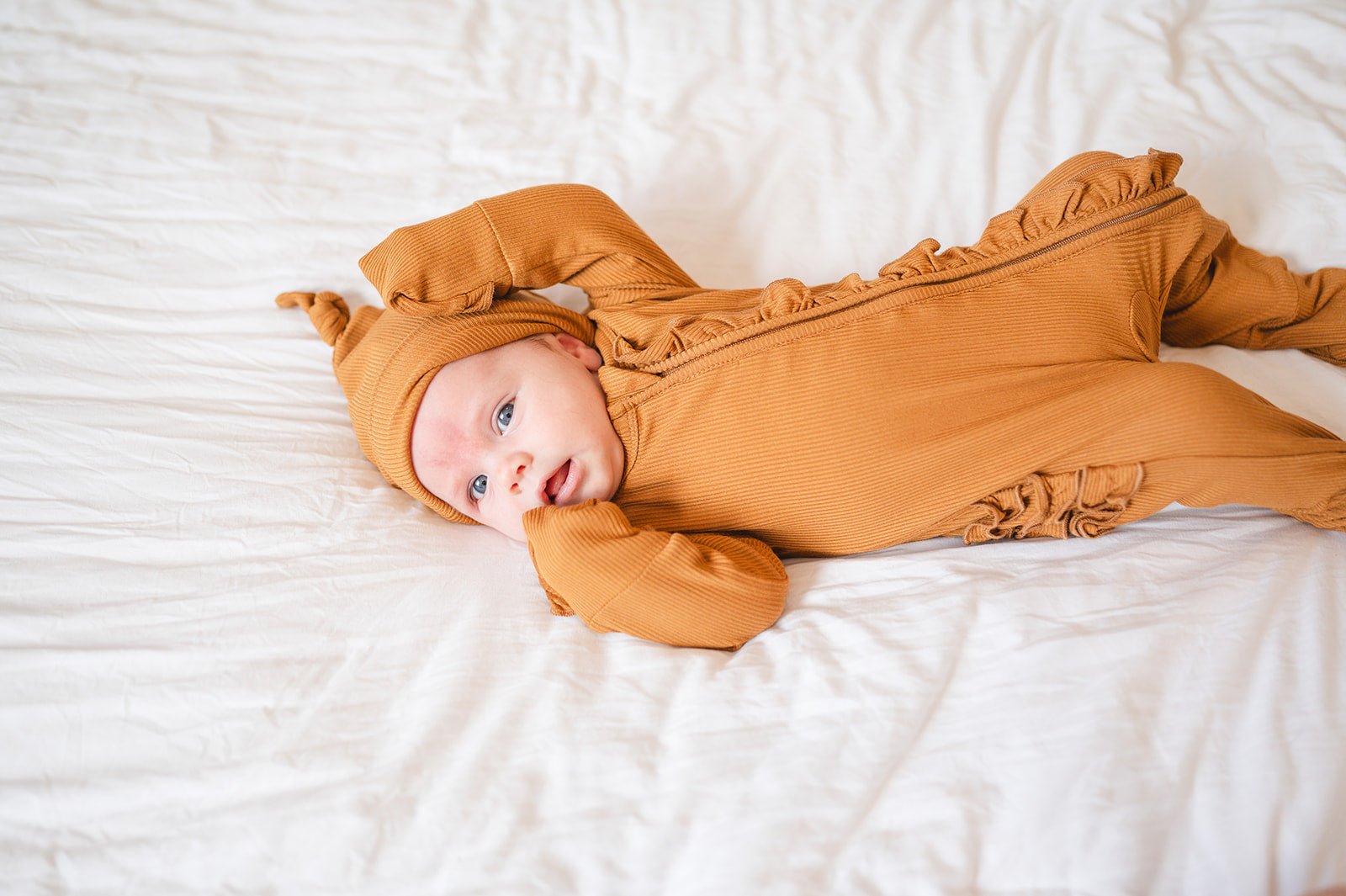 Knot Hat - Caramel Ribbed - Harp Angel Boutique
