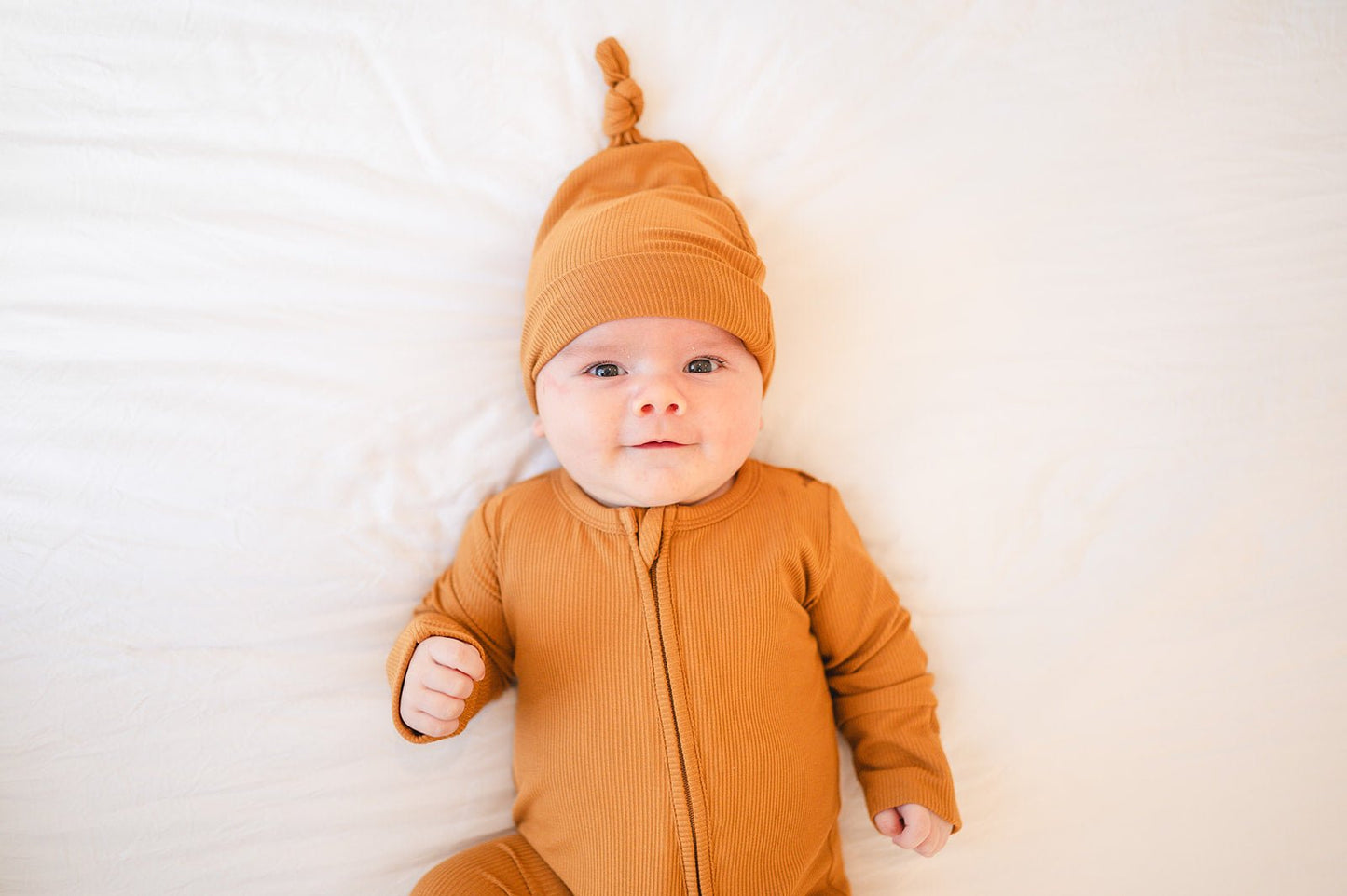 Knot Hat - Caramel Ribbed - Harp Angel Boutique