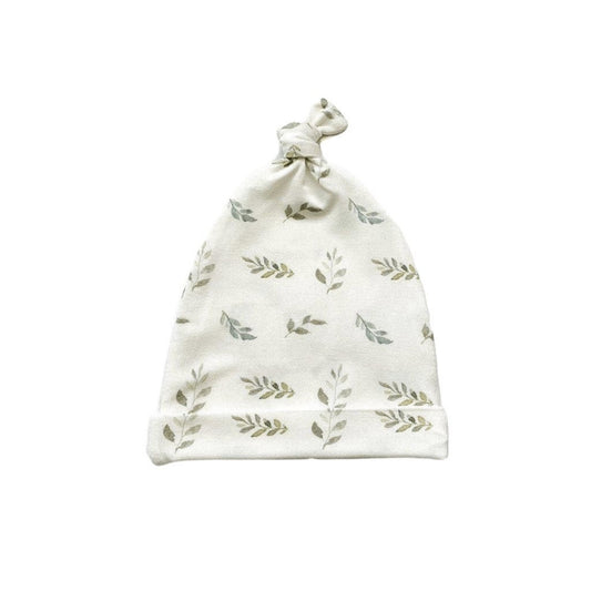 Knot Hat - Green Leaves - Harp Angel Boutique
