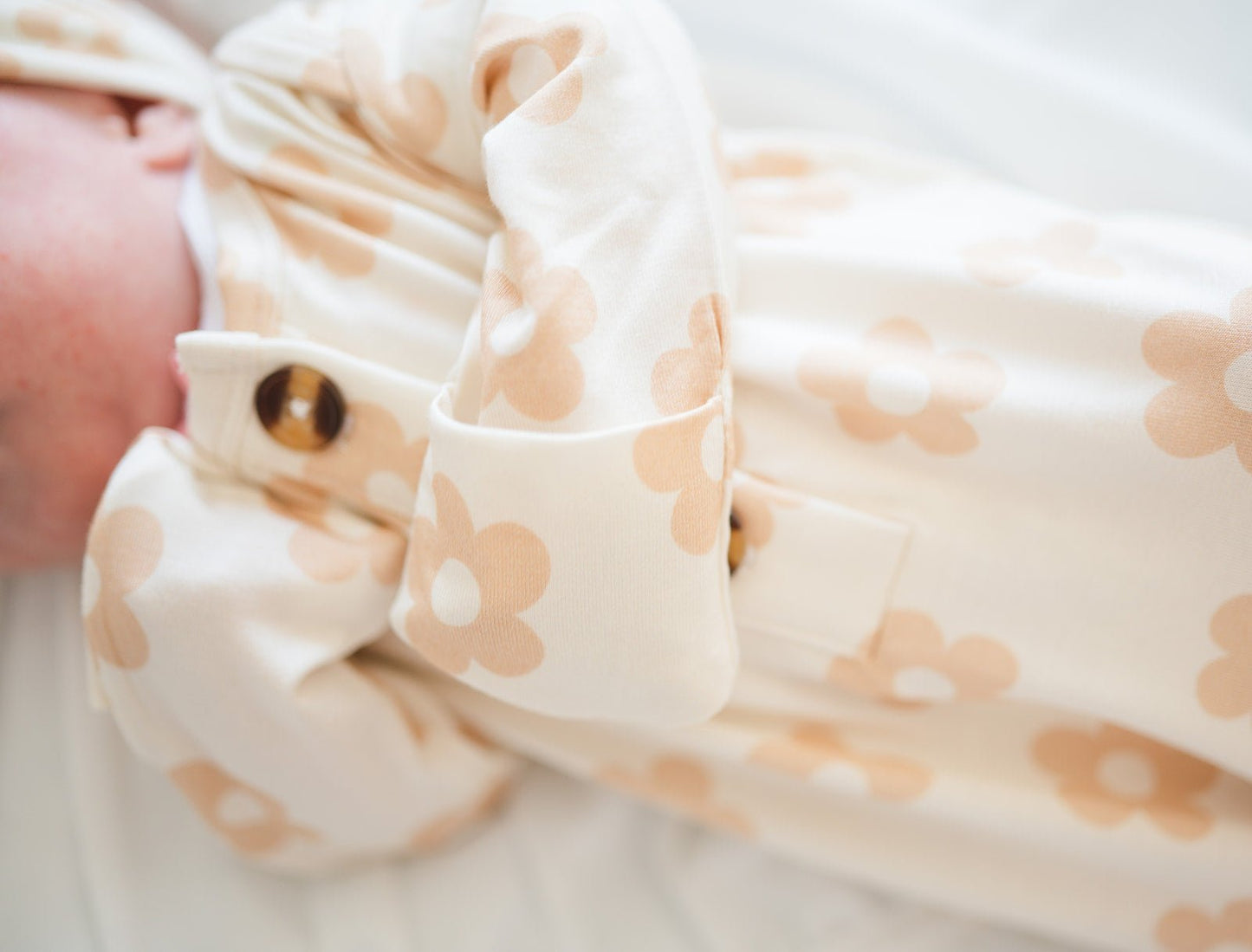 Knotted Baby Gown - Blush Daisy - Harp Angel Boutique