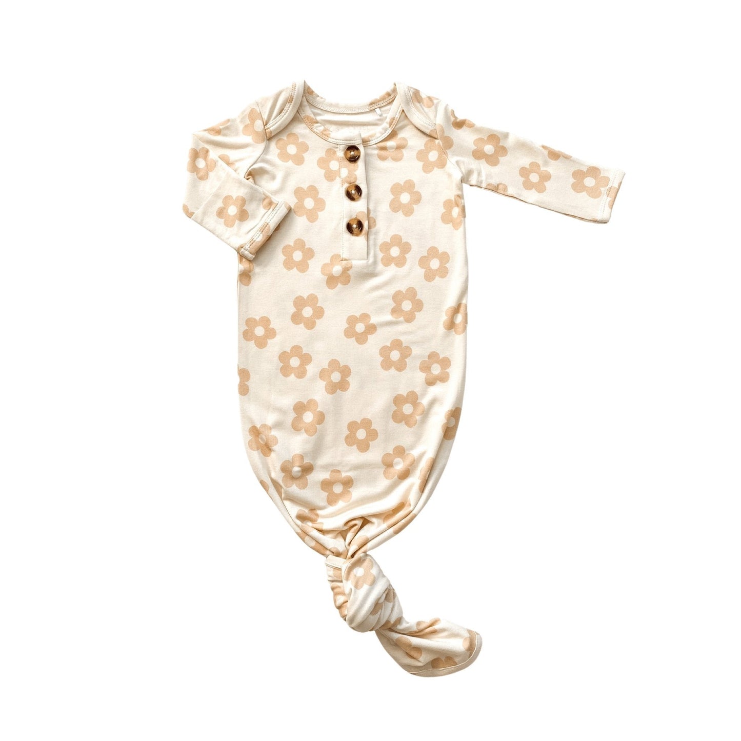 Knotted Baby Gown - Blush Daisy - Harp Angel Boutique