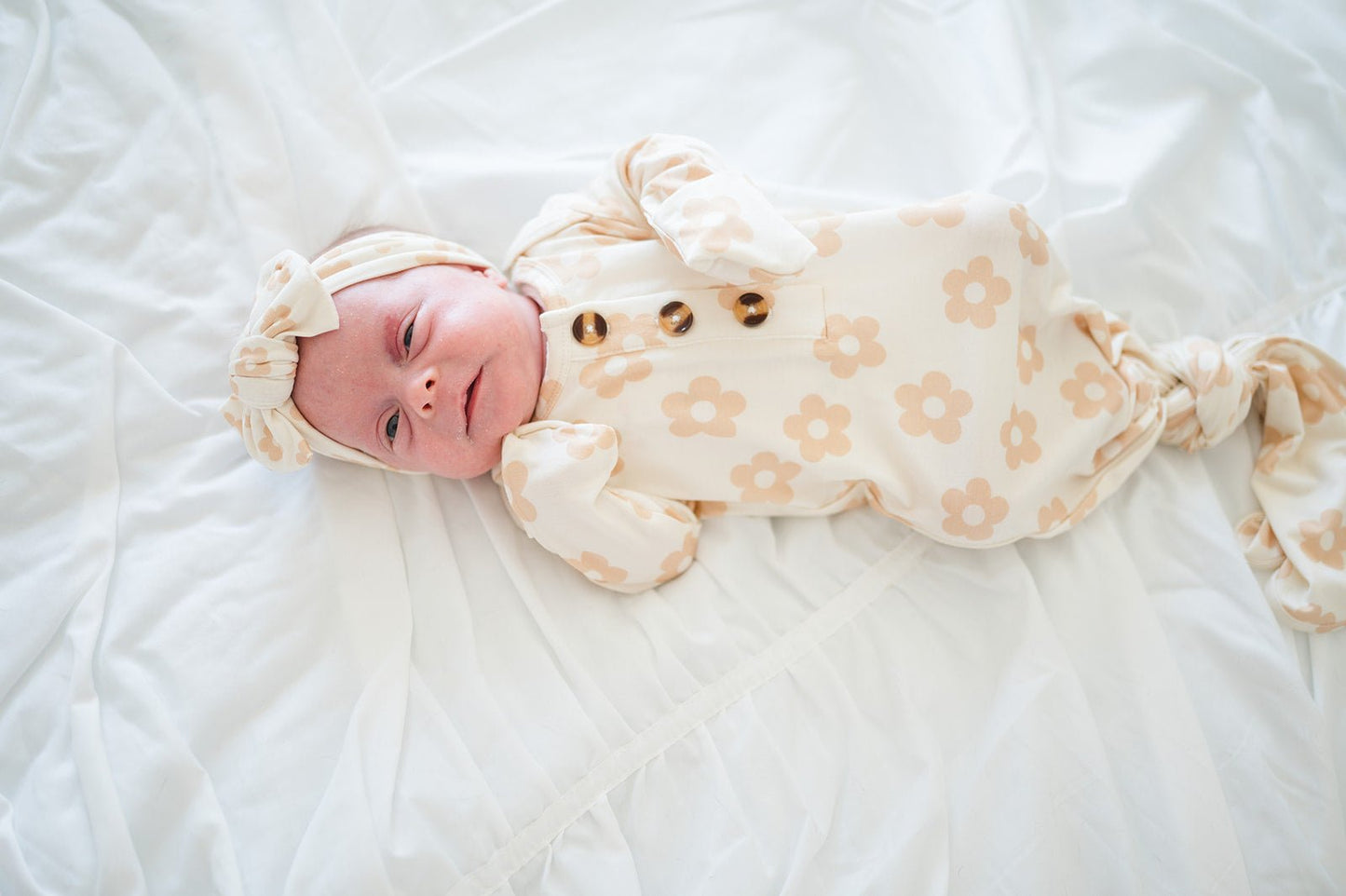 Baby in Blush Daisy Knot Gown - Harp Angel Boutique