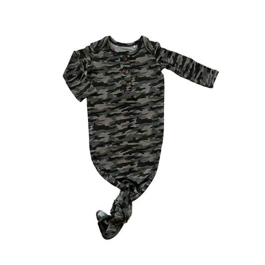 Knotted Baby Gown - Camo - Harp Angel Boutique