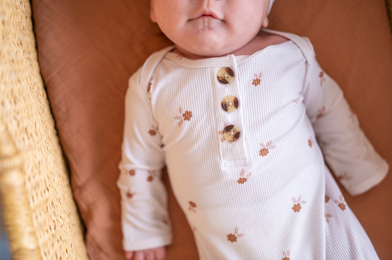 Knotted Baby Gown - Fleur - Harp Angel Boutique