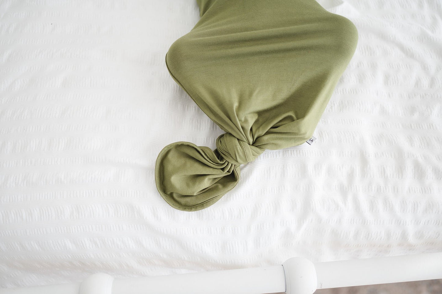Knotted Baby Gown - Olive Green - Harp Angel Boutique