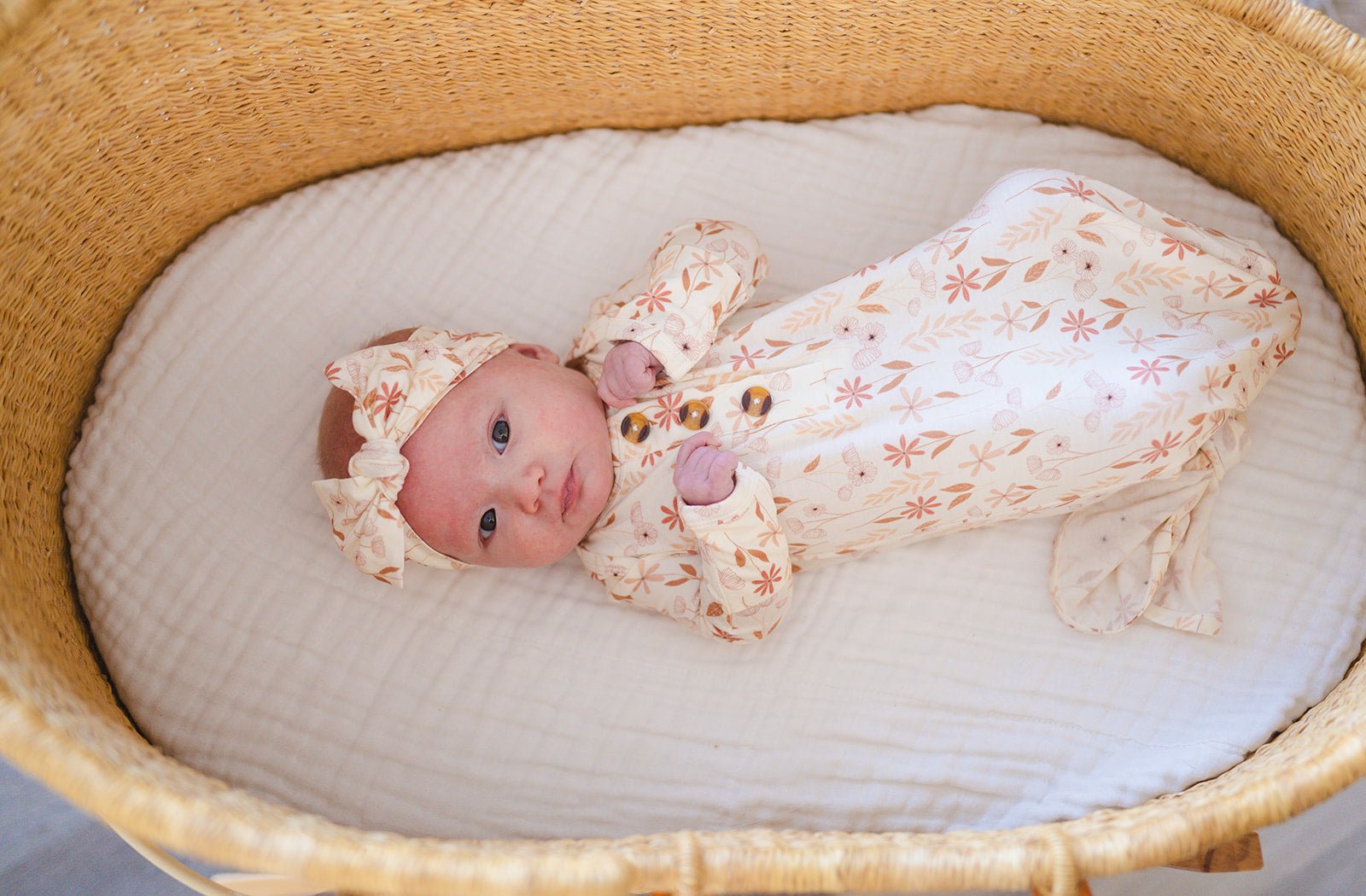 Knotted Baby Gown - Wildflower - Harp Angel Boutique