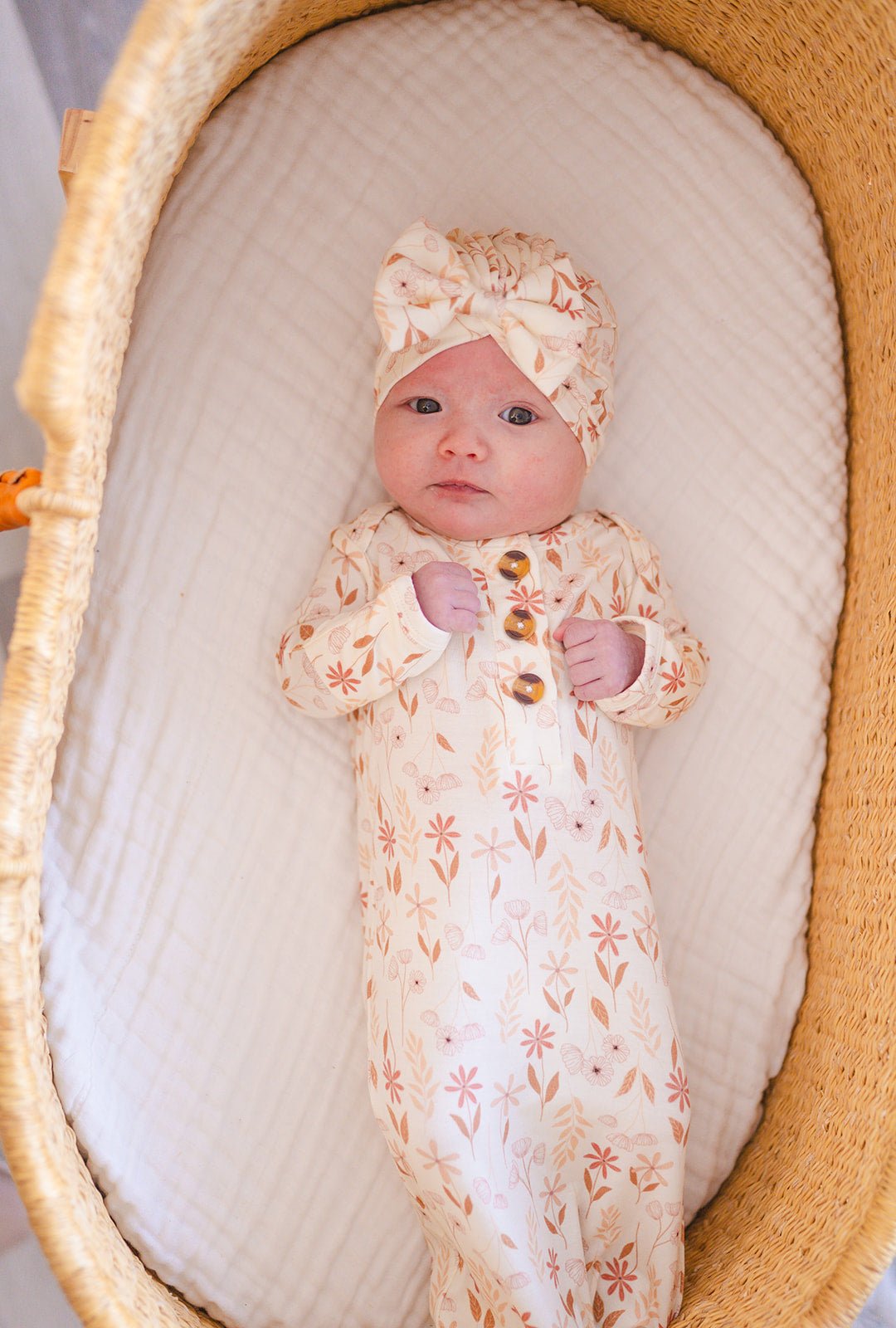 Knotted Baby Gown - Wildflower - Harp Angel Boutique