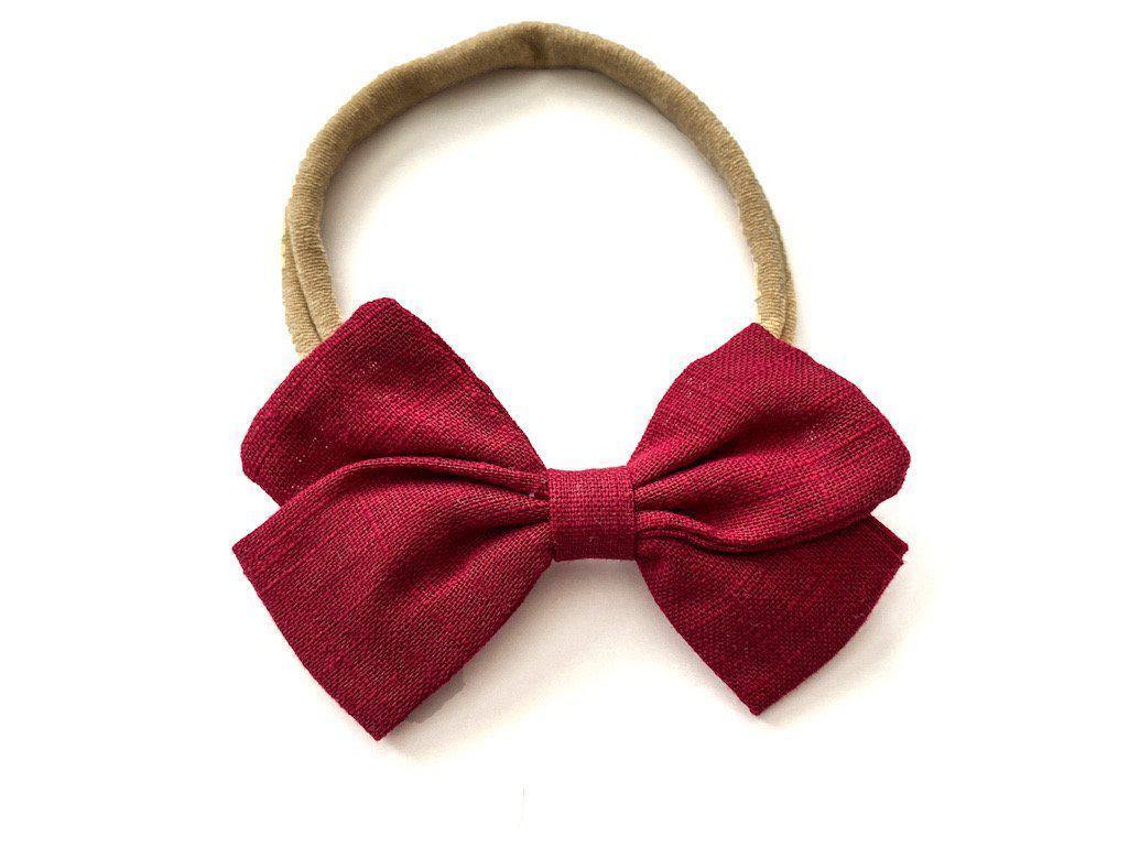 Maroon Baby Bow Headband - Harp Angel Boutique
