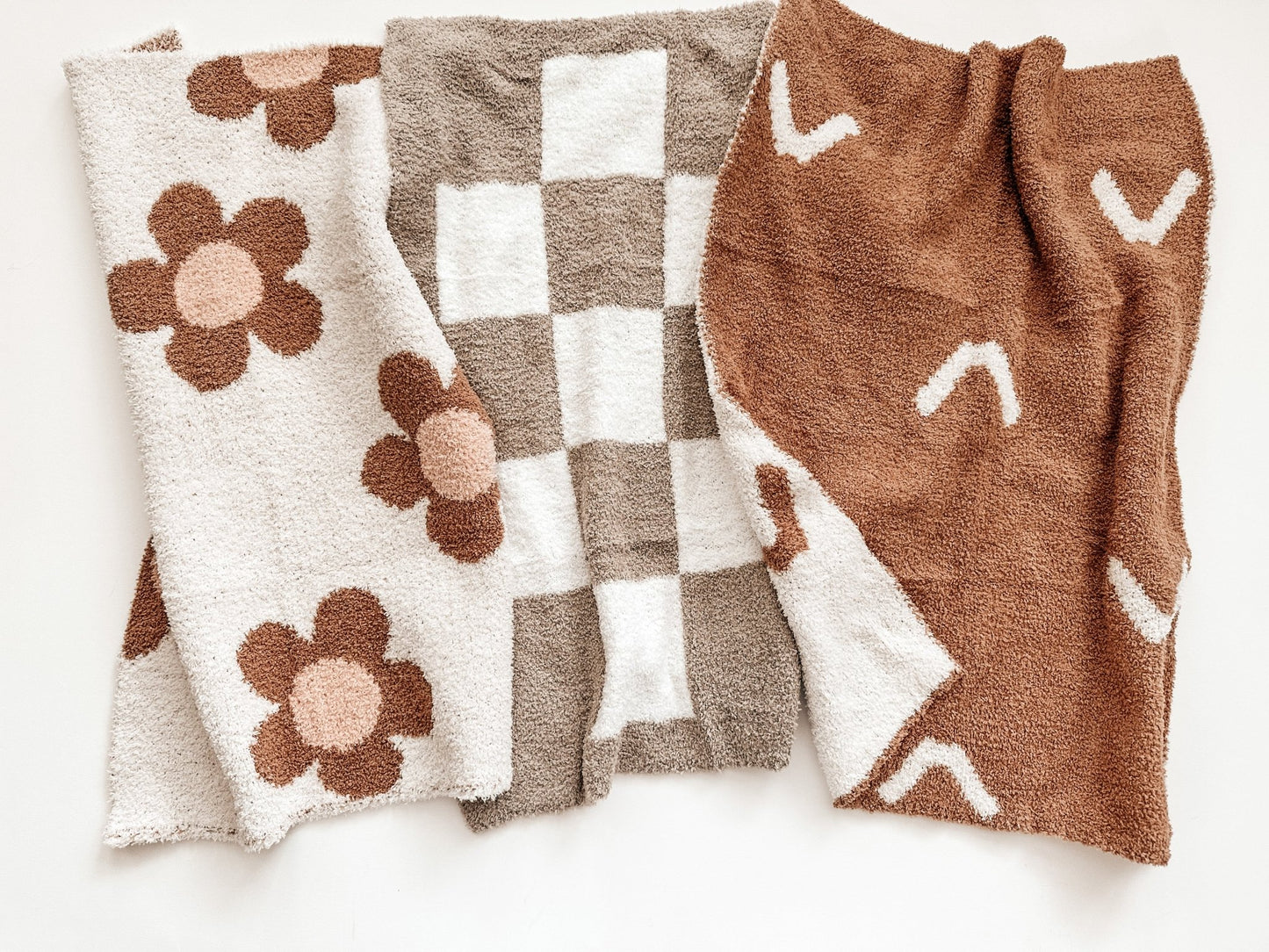 Mini Blanket - Checker Taupe/White - Harp Angel Boutique
