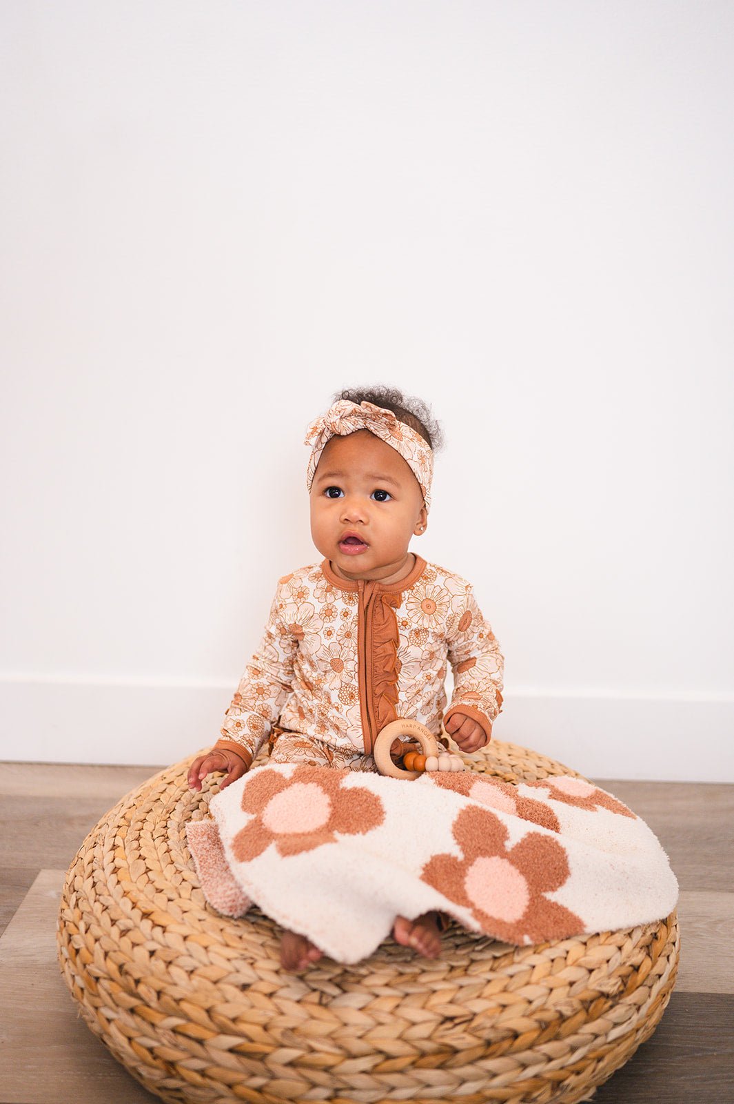 Mini Blanket - Daisy Caramel/Pink - Harp Angel Boutique