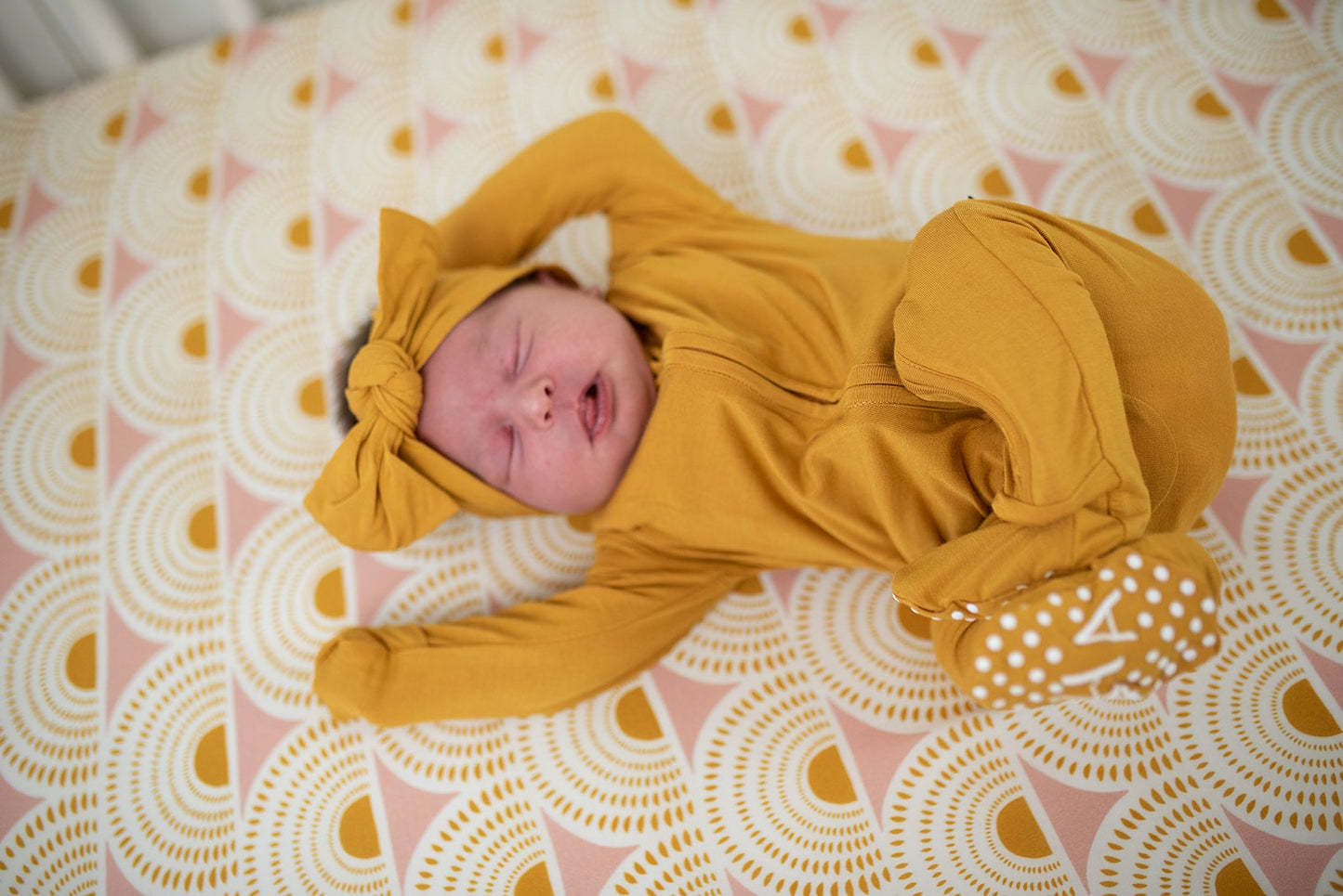 Mustard Baby Bow Headband - Harp Angel Boutique