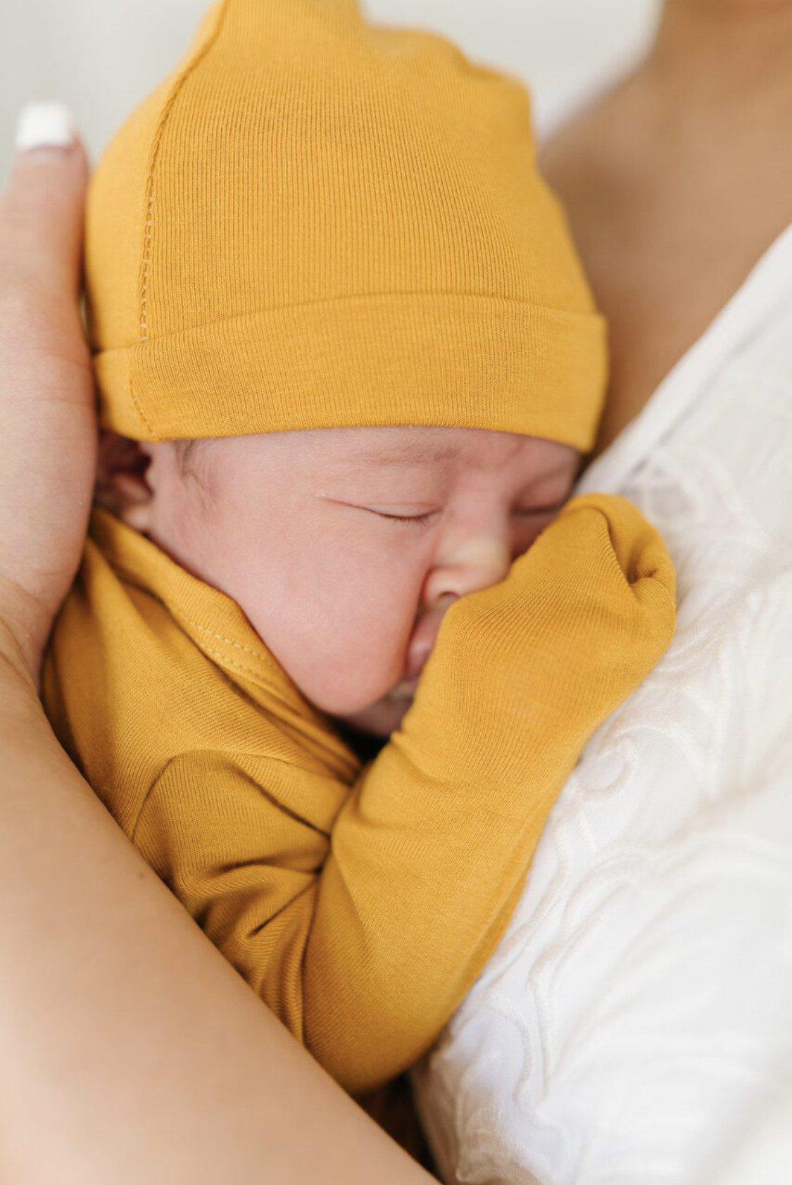 Mustard Knot Hat - Harp Angel Boutique