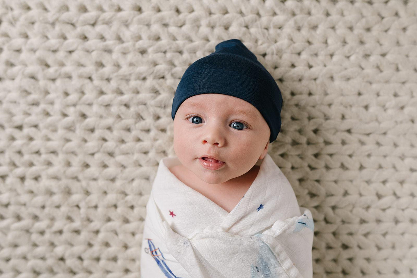 Navy Blue Knot Hat - Harp Angel Boutique