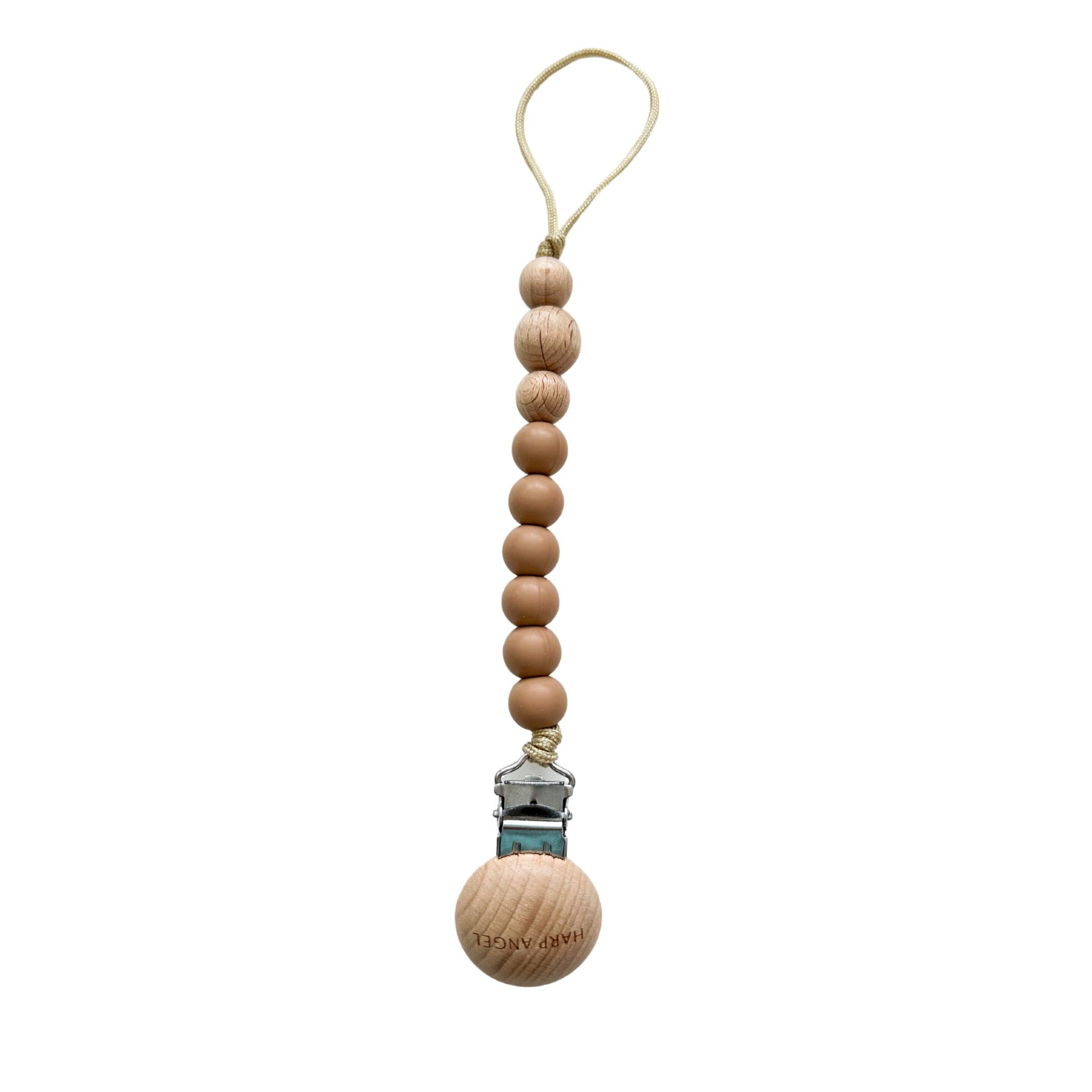 Pacifier Clip Harper (Camel) - Harp Angel Boutique