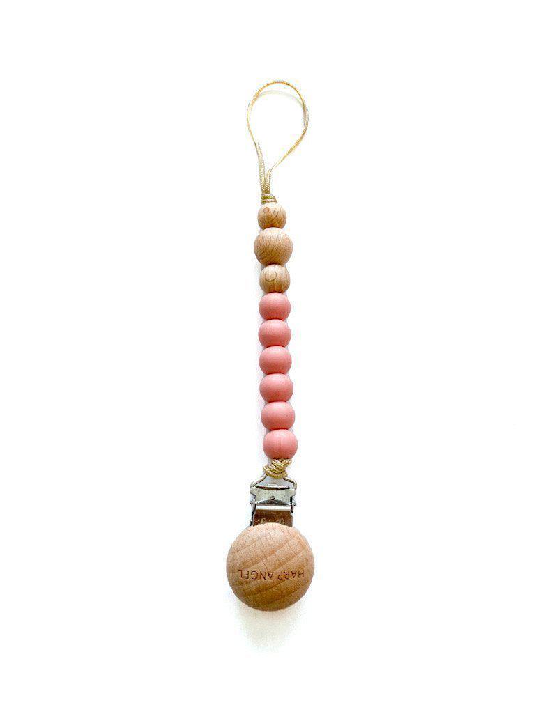 Pacifier Clip Harper (Dusty Pink) - Harp Angel Boutique