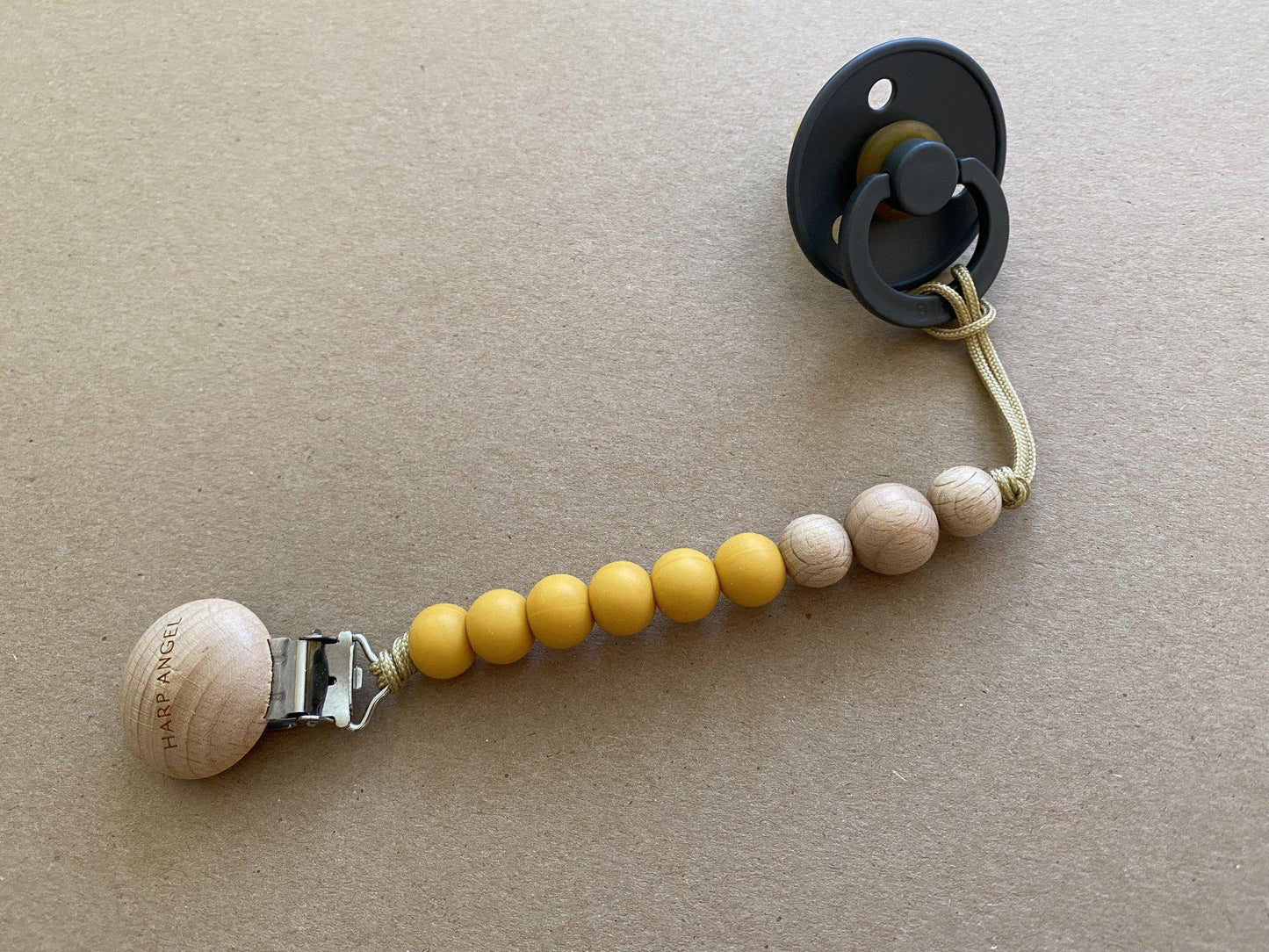 Pacifier Clip Harper (Honey Gold) - Harp Angel Boutique