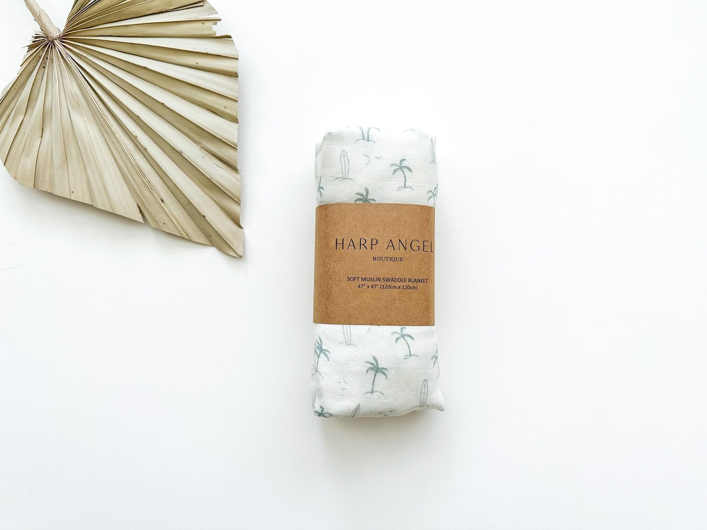 Palm Beach Muslin Swaddle Blanket - Harp Angel Boutique