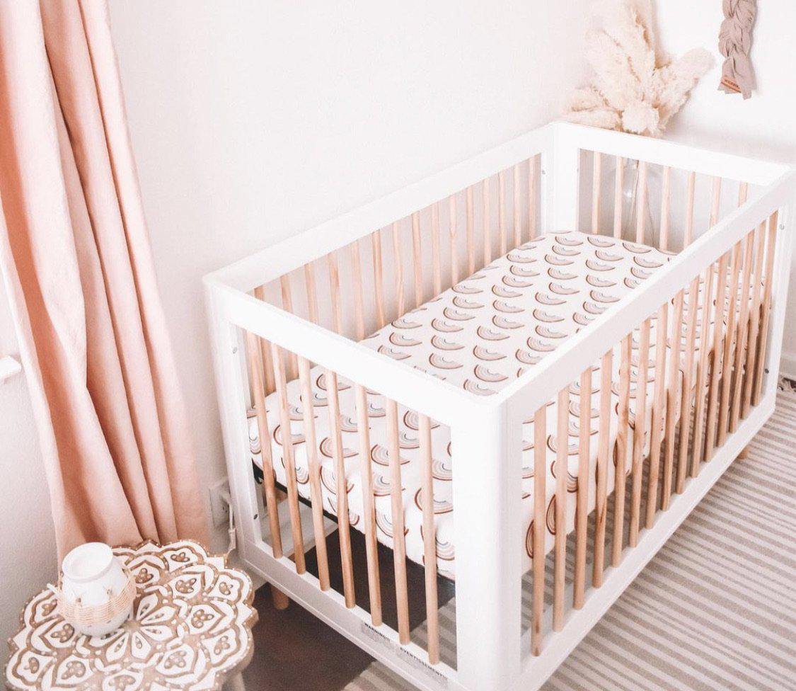 PRE-ORDER**Neutral Rainbow Bamboo Muslin Crib Sheets - Harp Angel Boutique