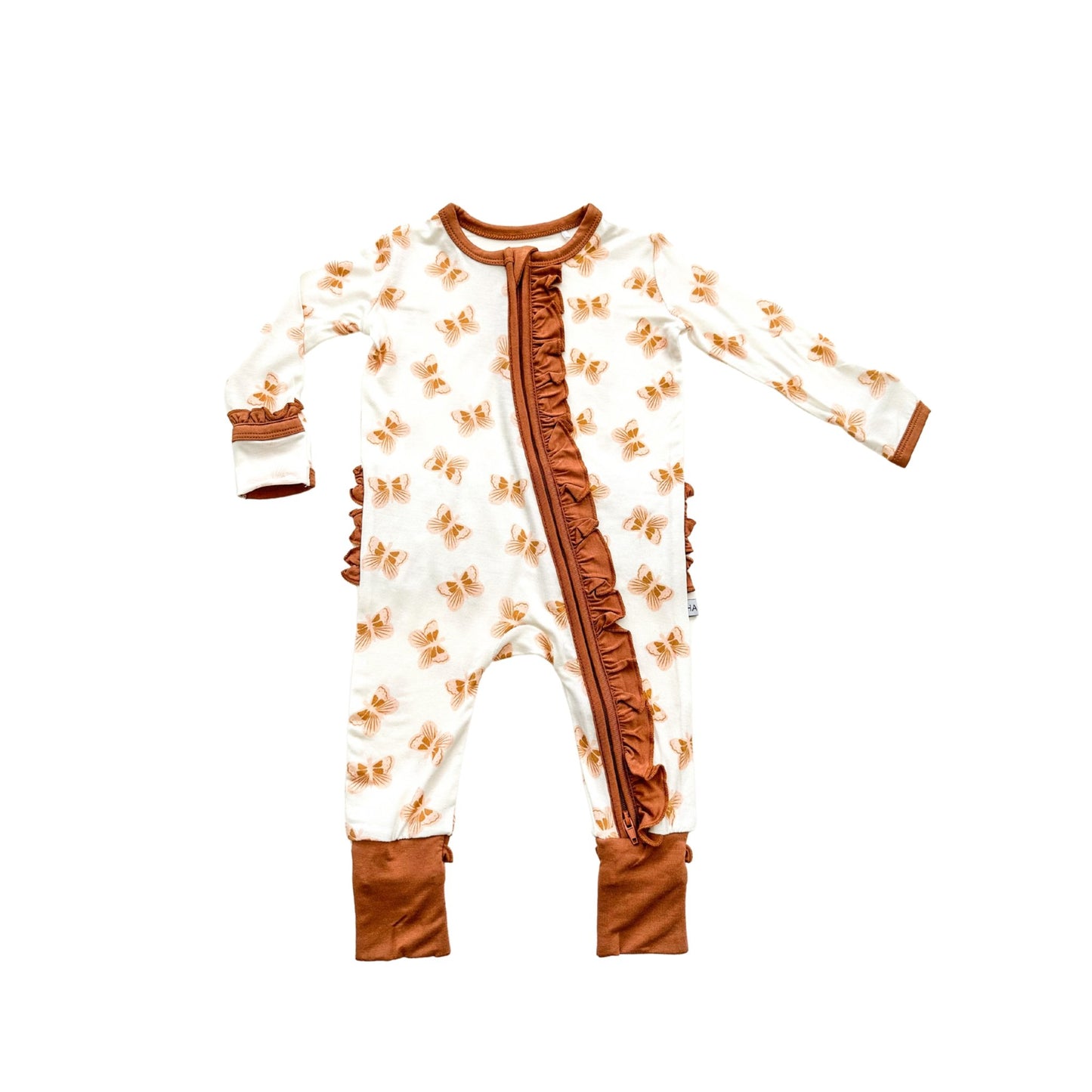 Ruffle Zipper One Piece - Butterfly - Harp Angel Boutique