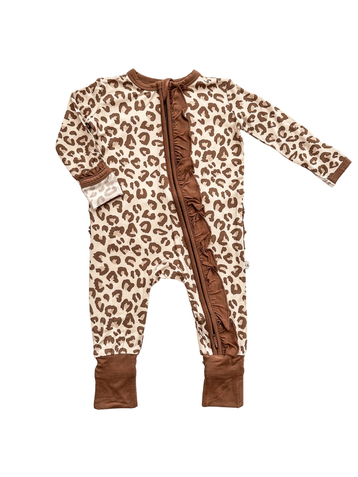 Ruffle Zipper One Piece - Leopard - Harp Angel Boutique