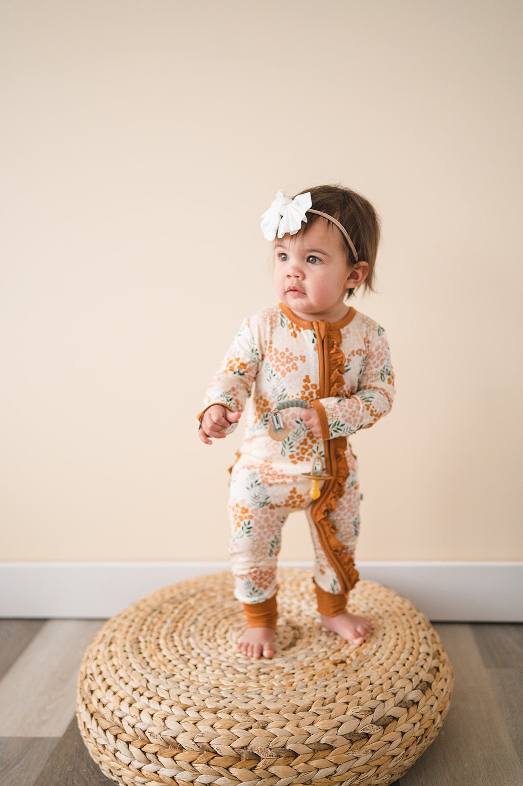 Ruffle Zipper One Piece - Spring Bloom - Harp Angel Boutique