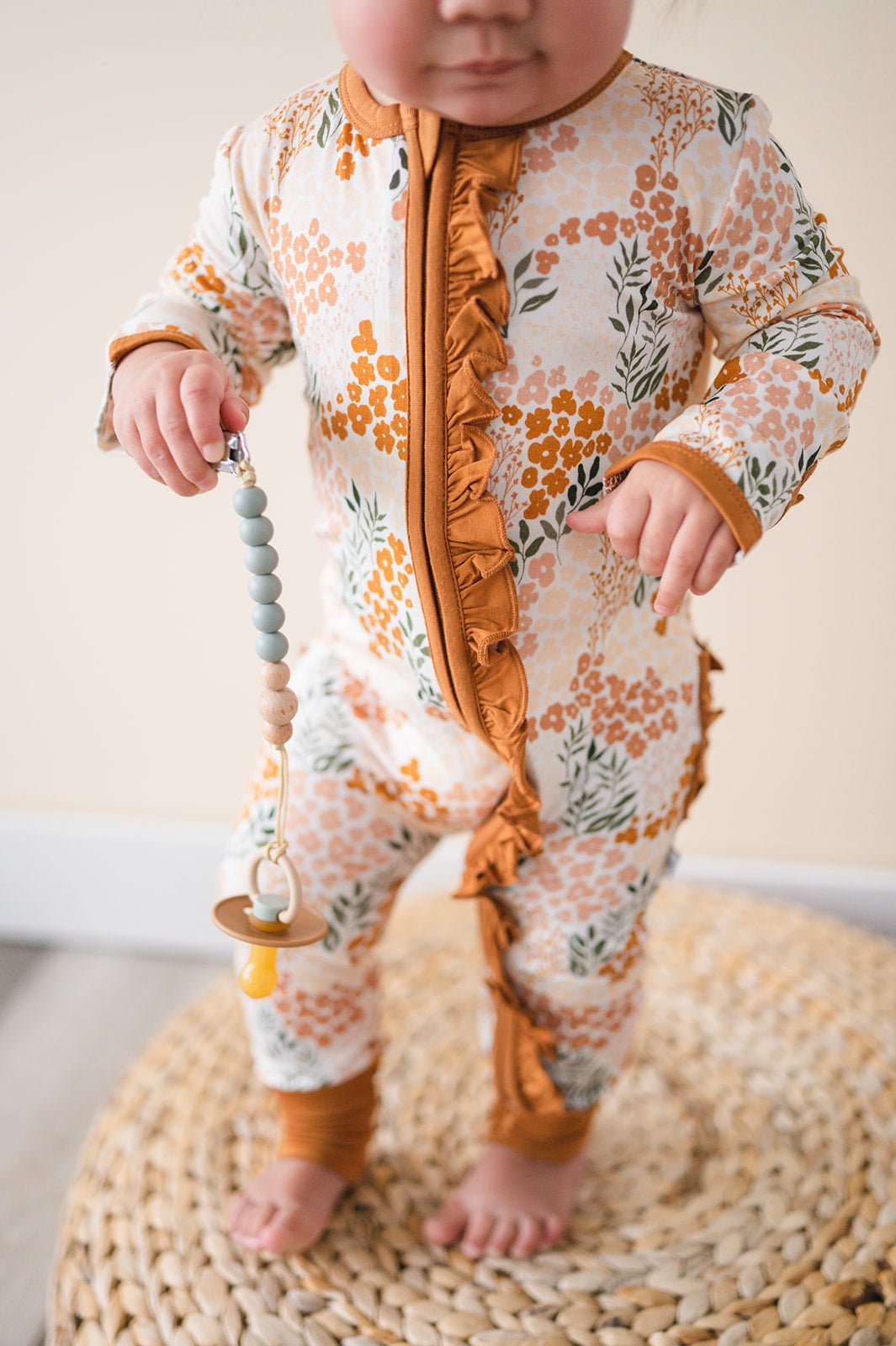 Ruffle Zipper One Piece - Spring Bloom - Harp Angel Boutique