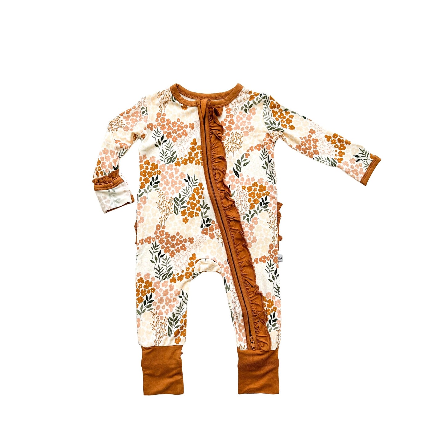Ruffle Zipper One Piece - Spring Bloom - Harp Angel Boutique