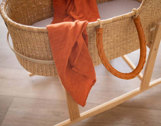 Rust Bamboo Muslin Swaddle Blanket - Harp Angel Boutique