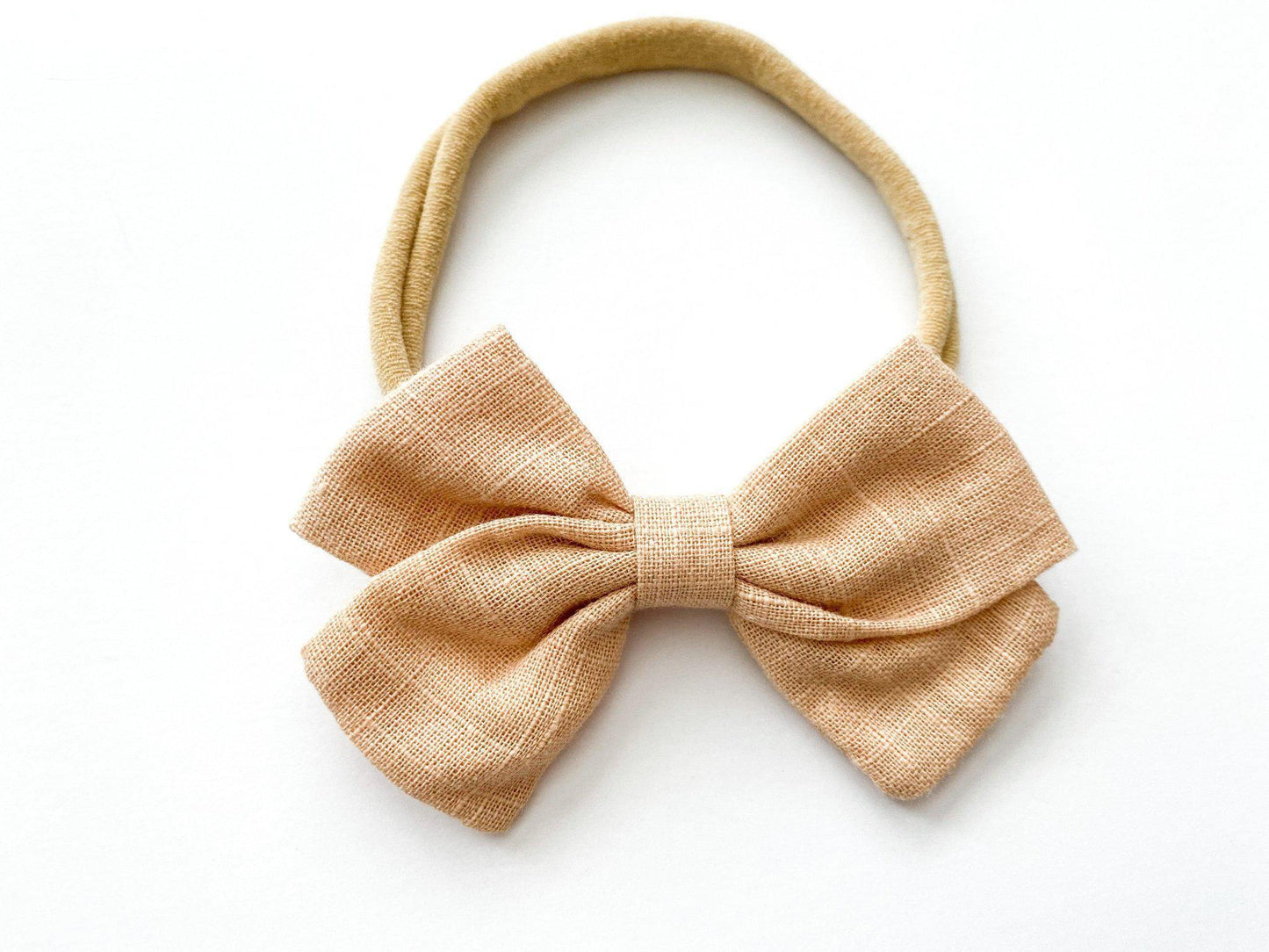 Tan Baby Bow Headband - Harp Angel Boutique
