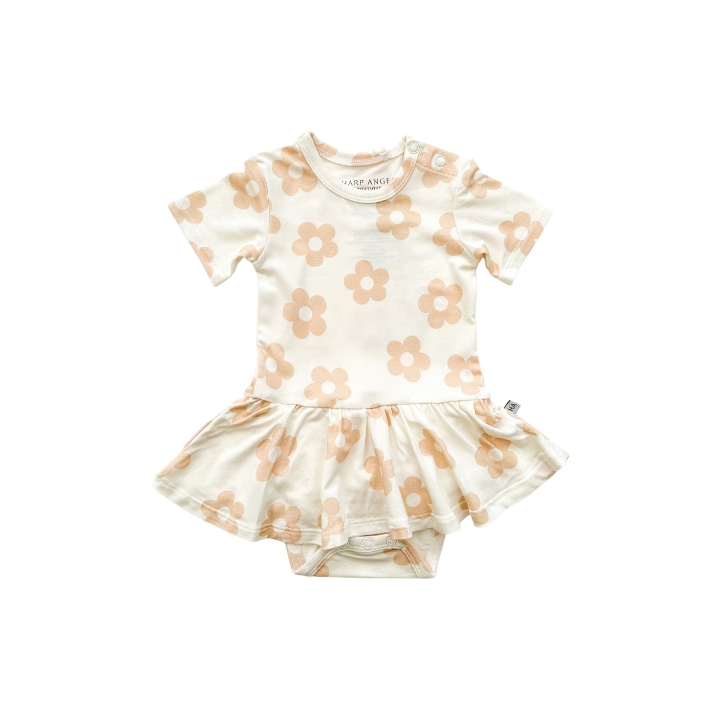 Twirl Skirt Bodysuit - Blush Daisy - Harp Angel Boutique