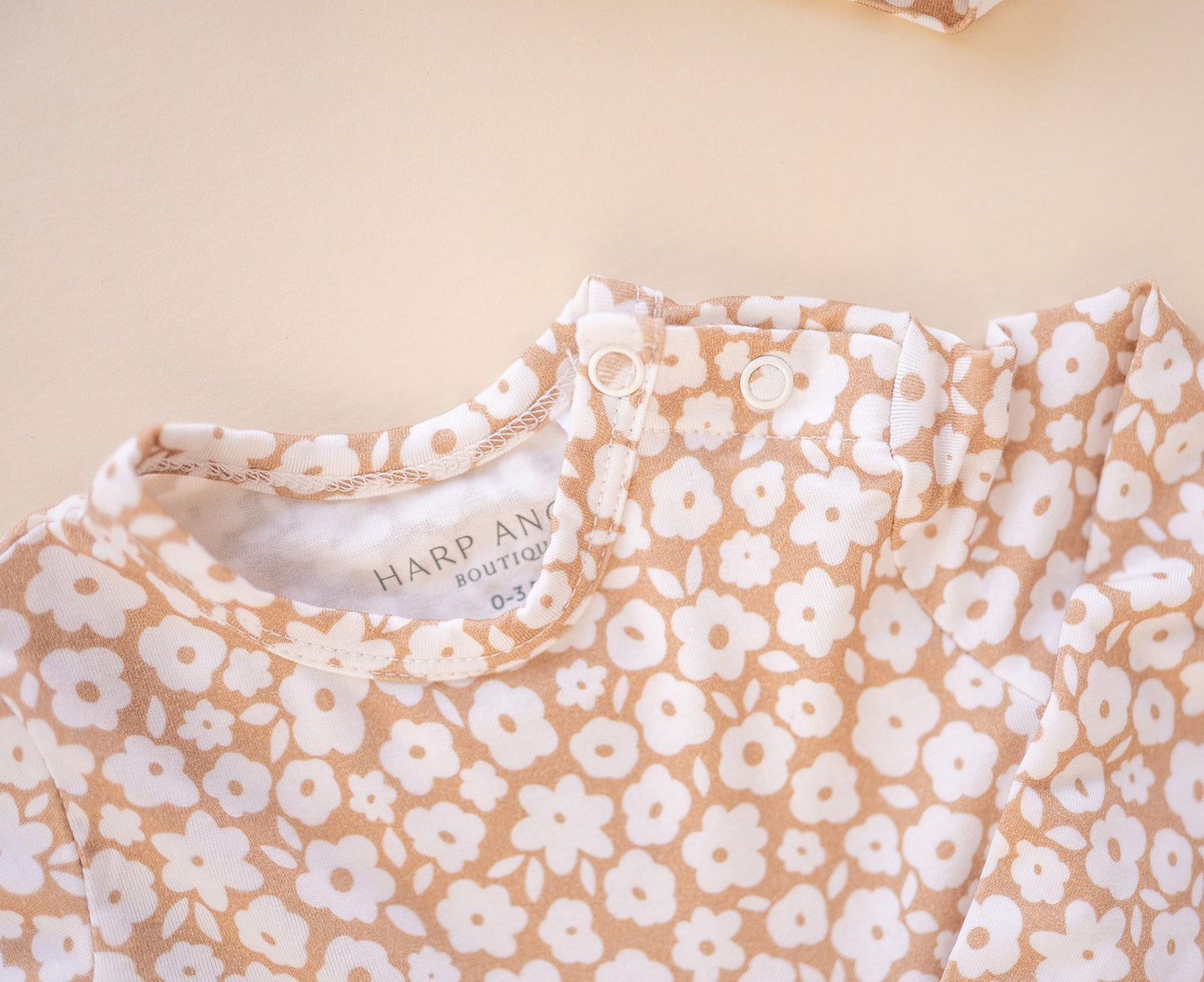 Twirl Skirt Bodysuit - Mocha Ditsy Floral - Harp Angel Boutique