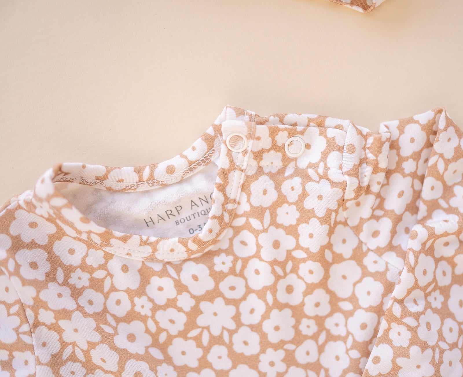 Twirl Skirt Bodysuit - Mocha Ditsy Floral - Harp Angel Boutique