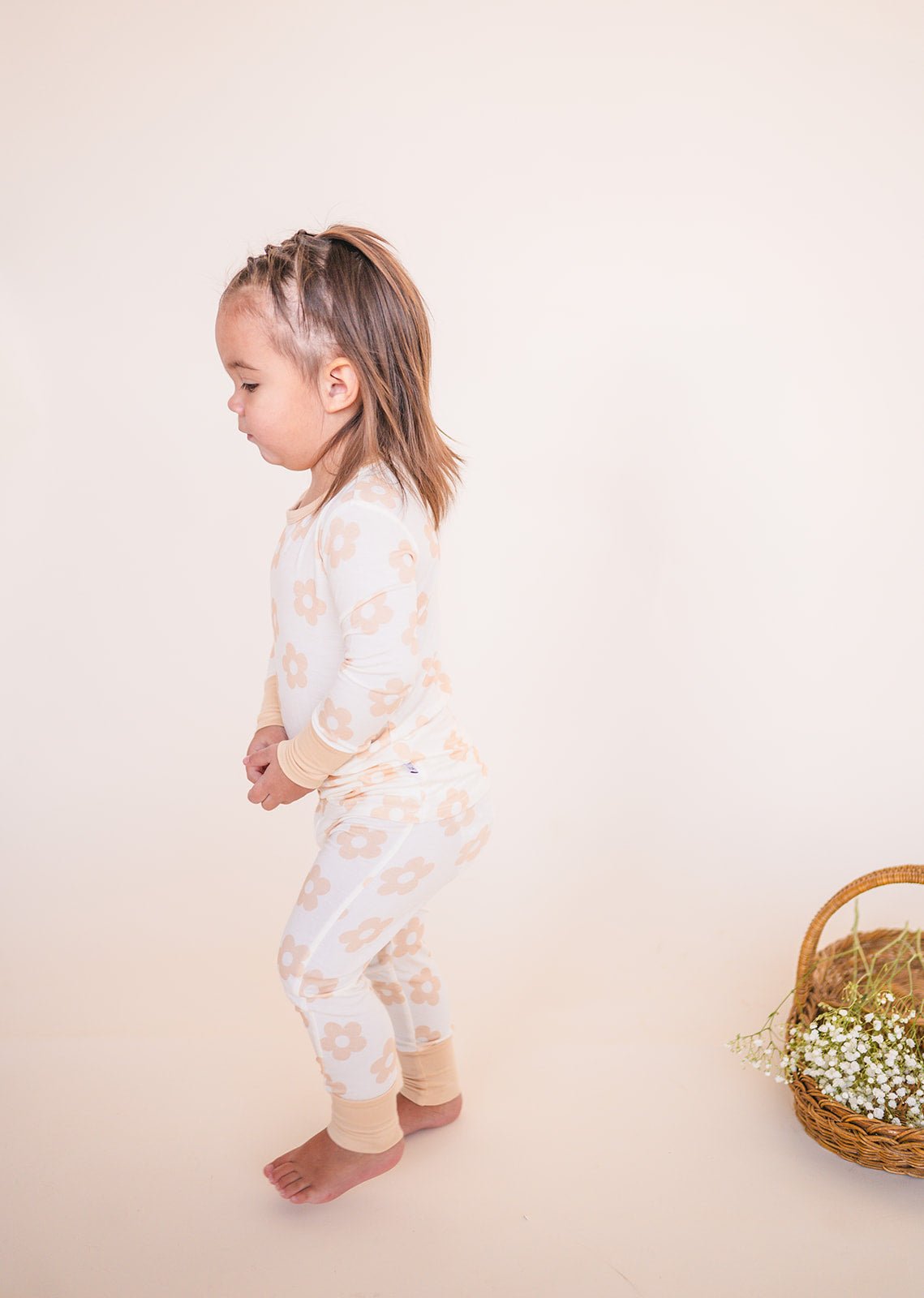 Two-Piece Pajama Set - Blush Daisy - Harp Angel Boutique
