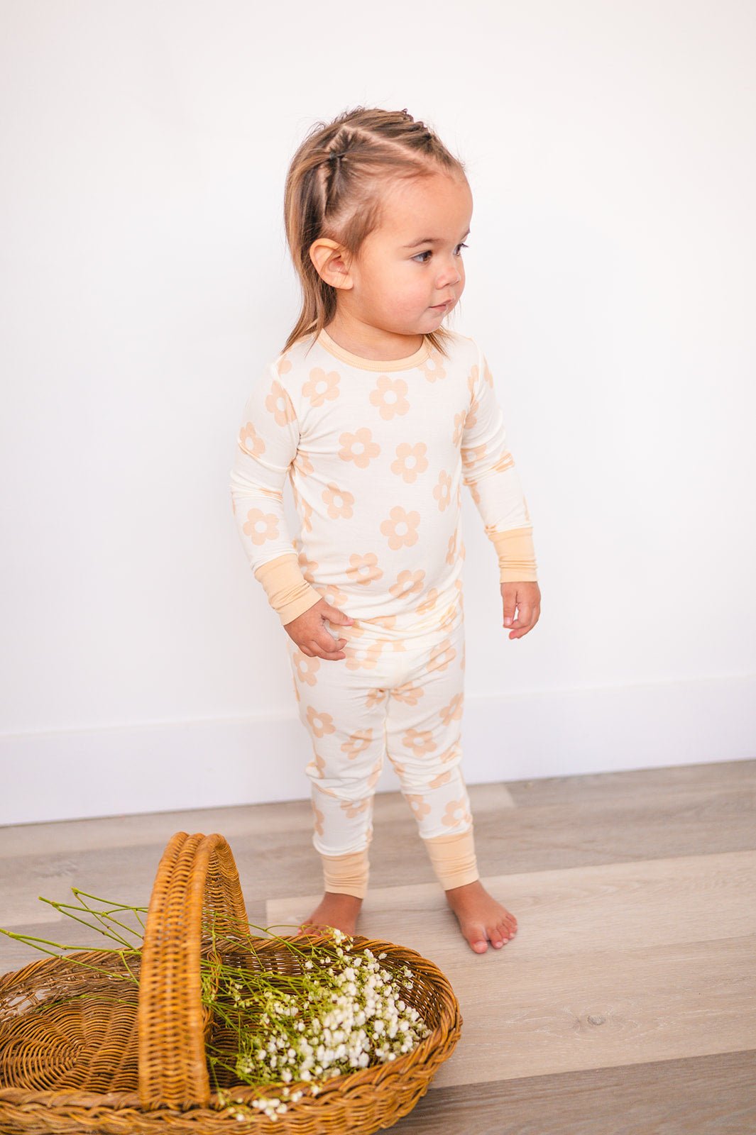 Two-Piece Pajama Set - Blush Daisy - Harp Angel Boutique