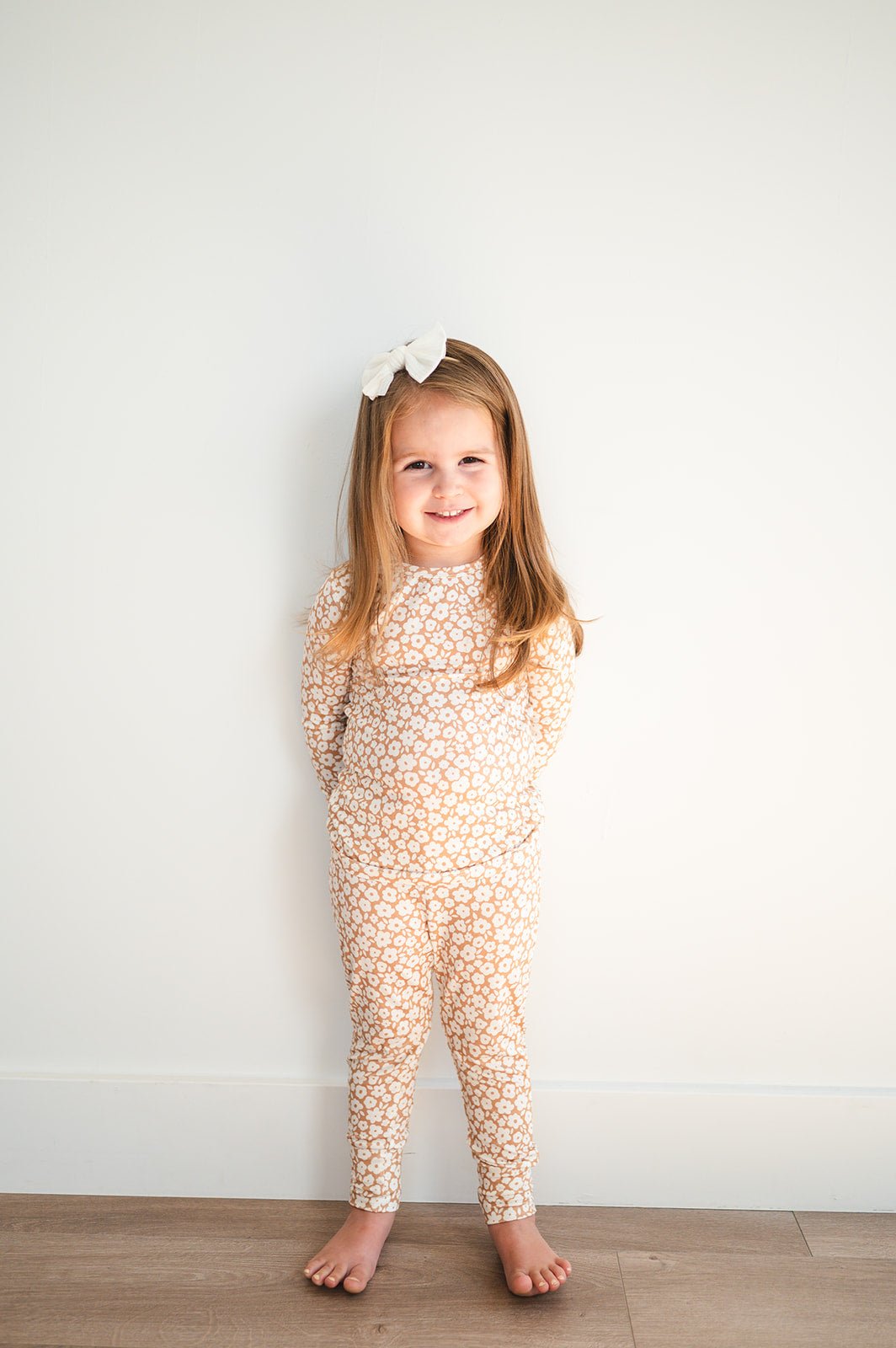 Two-Piece Pajama Set - Mocha Ditsy - Harp Angel Boutique