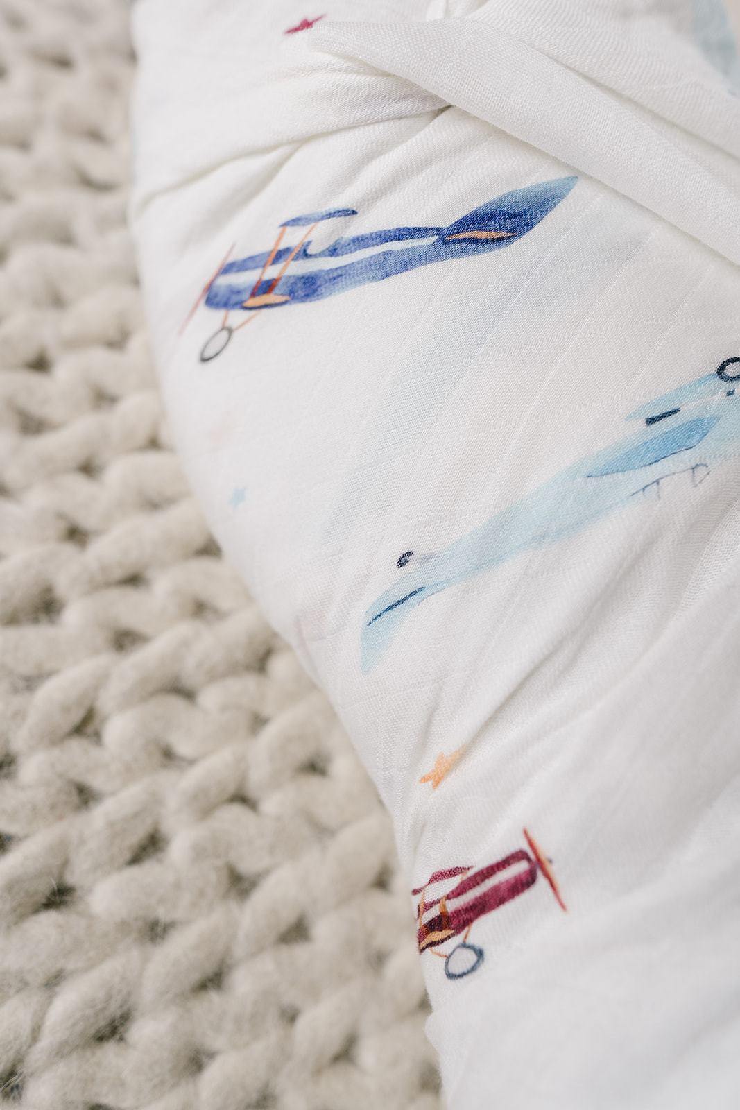 Vintage Airplanes Muslin Swaddle Blanket - Harp Angel Boutique