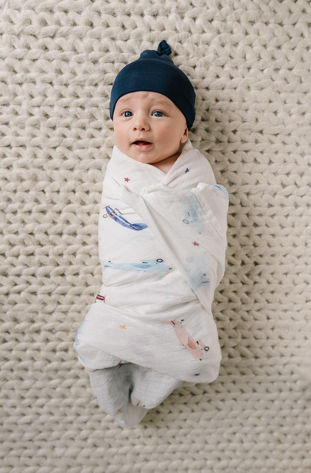 Vintage Airplanes Muslin Swaddle Blanket - Harp Angel Boutique