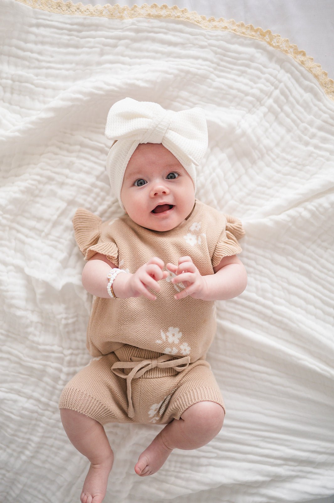 White Waffle Head Wrap Headband - Harp Angel Boutique