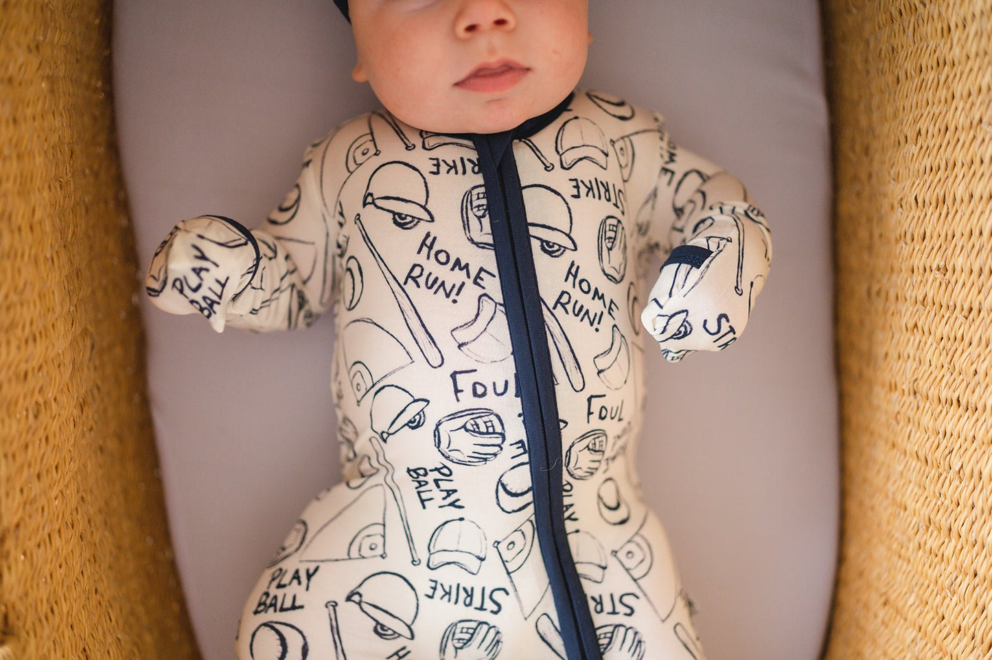 Zipper Romper - Baseball - Harp Angel Boutique