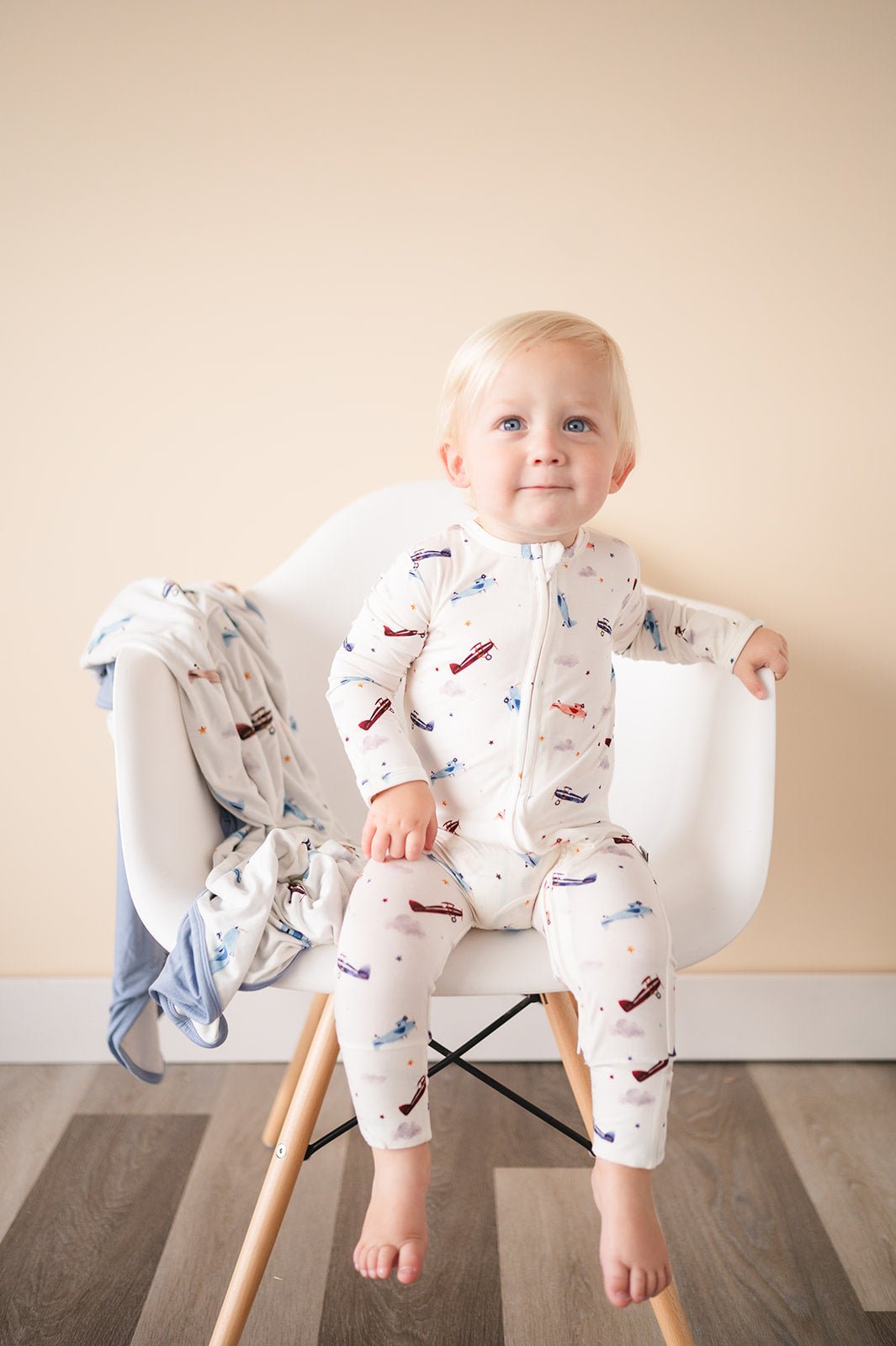 Zipper Romper - Vintage Airplane - Harp Angel Boutique