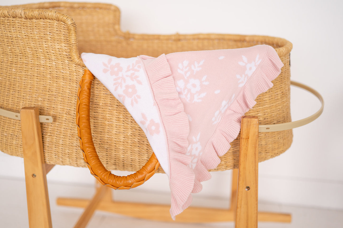 Blush Blossoms Organic Ruffle Baby Blanket - Harp Angel Boutique