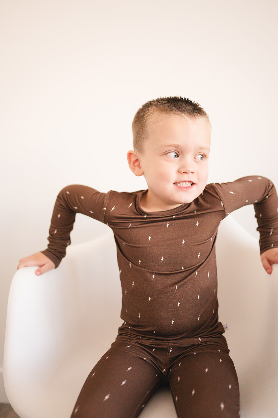 Two-Piece Pajama Set -  Brown Lightning