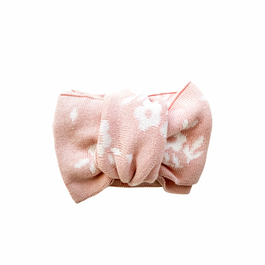 Blush Blossoms Organic Cotton Bow Baby Headband