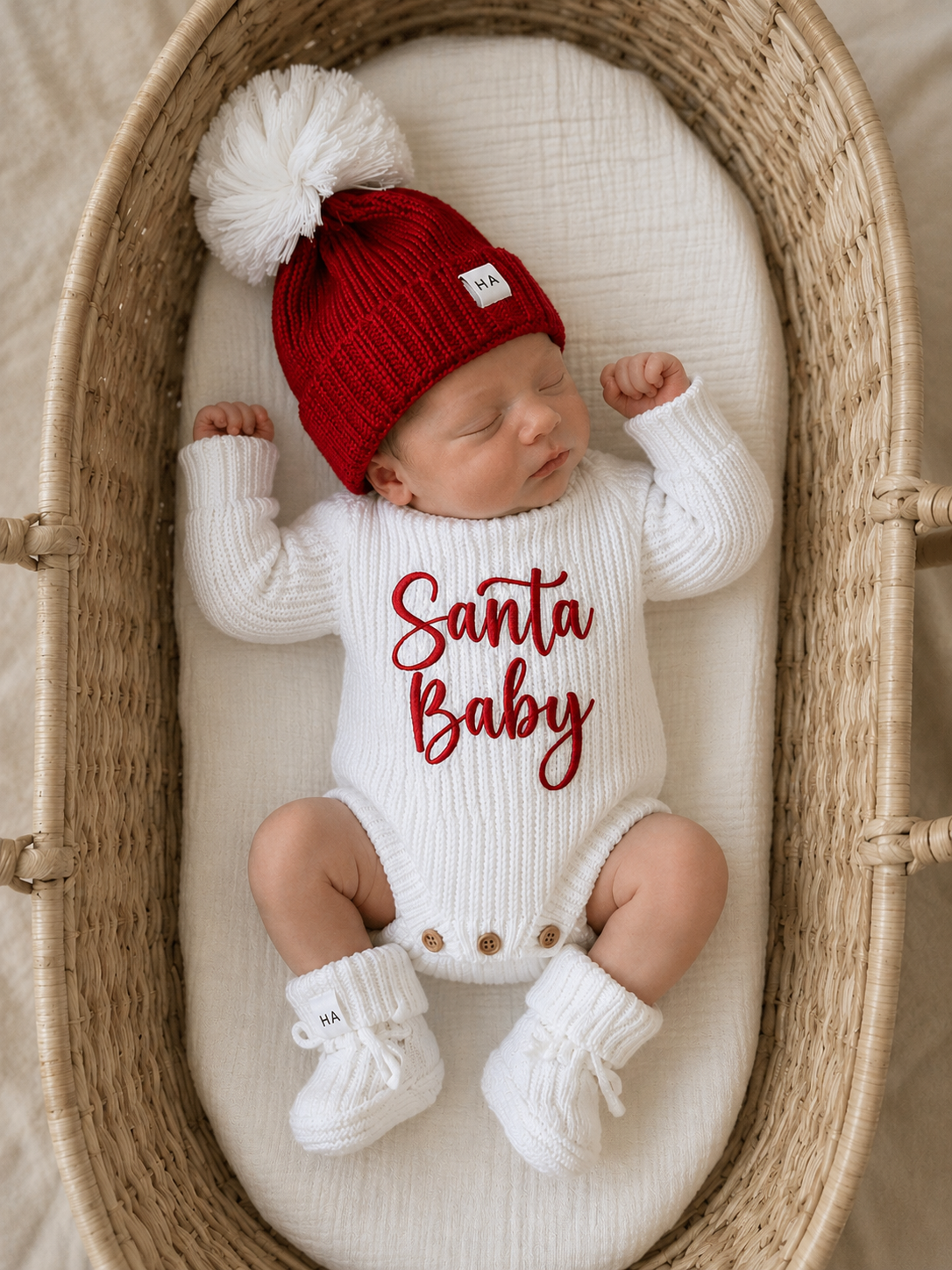 Santa Baby Organic Knit Bodysuit | Baby’s First Christmas | PRE-ORDER