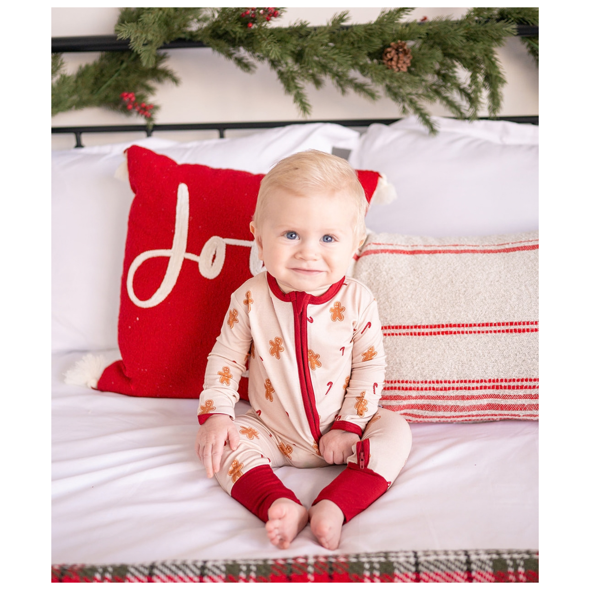 Gingerbread Lane Baby Pajamas | Zipper Romper