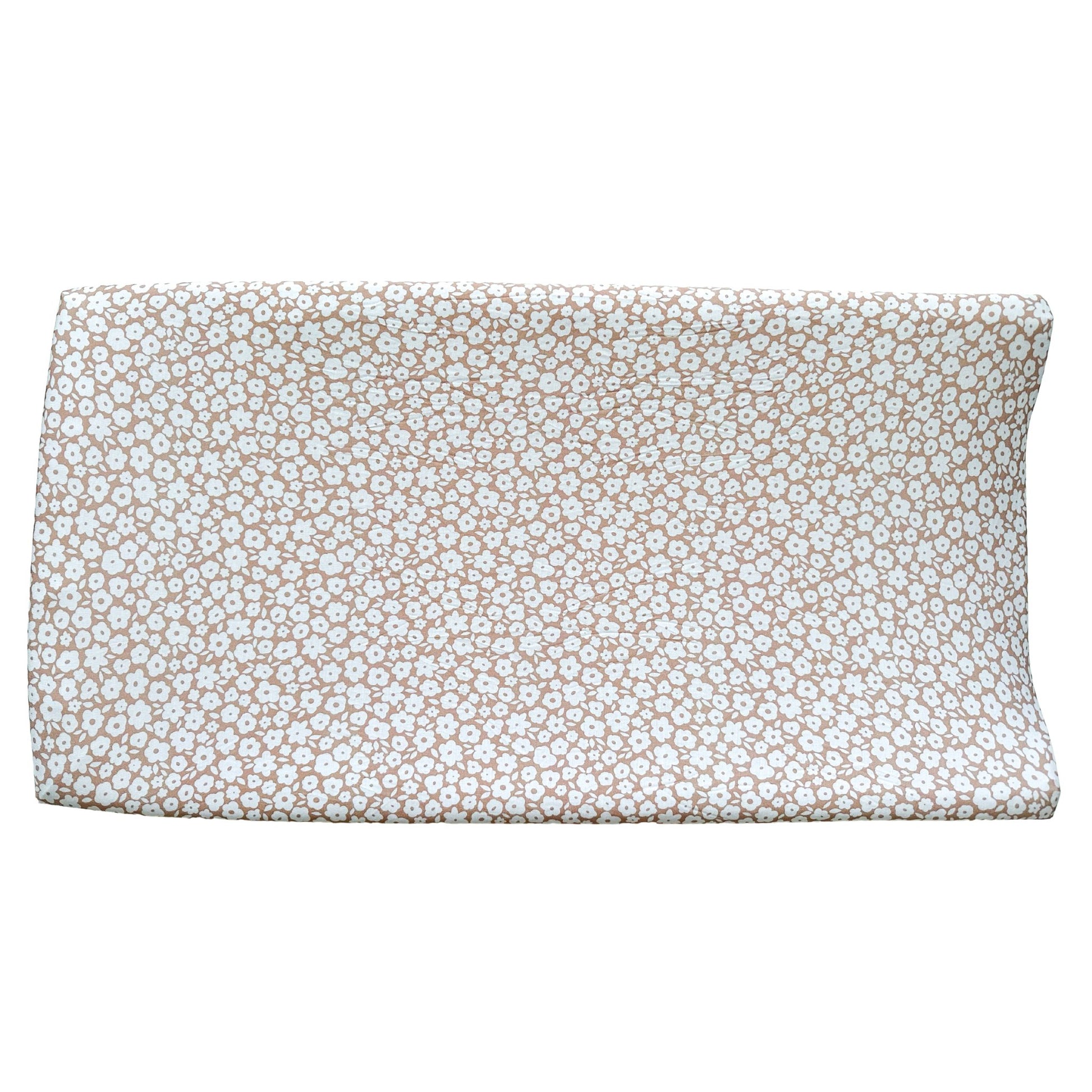 Bamboo Changing Pad Cover - Mocha Ditsy Floral - Harp Angel Boutique